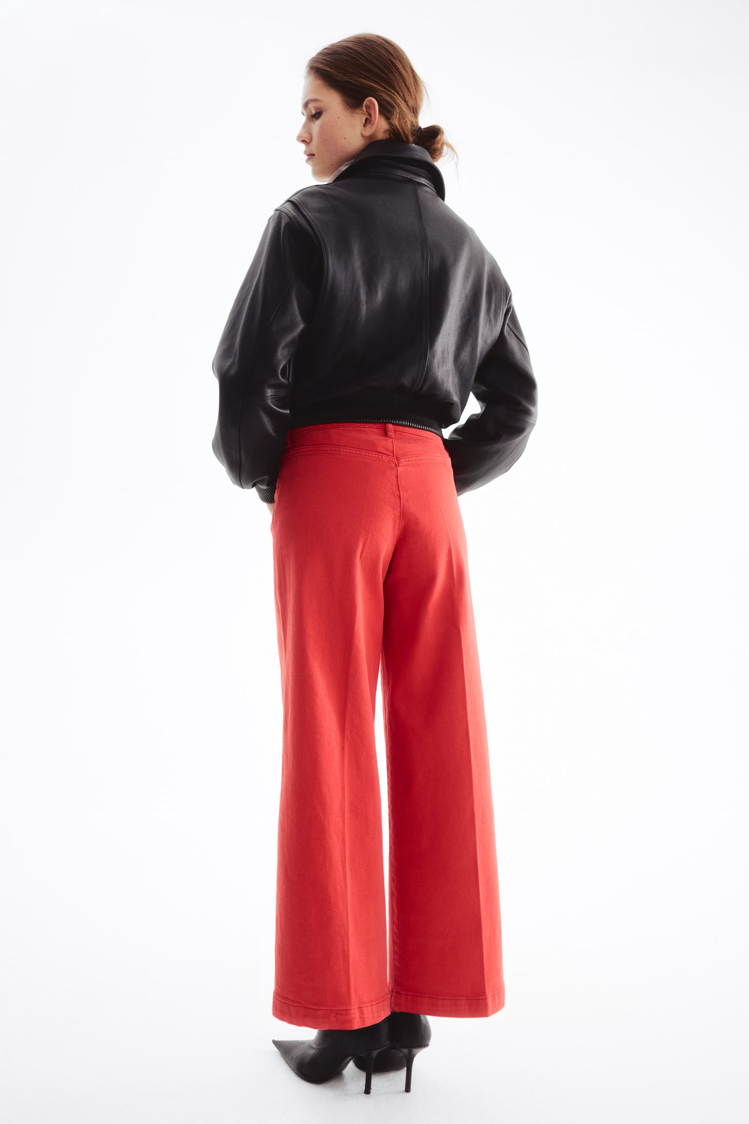 Wide High Waist Ankle Jeans - Rojo vivo/Azul denim/Azul denim claro/Blanco/Azul denim oscuro - 7