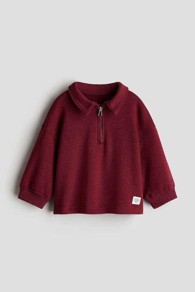 Polo-Sweatshirt aus Baumwolle - Rot - 1