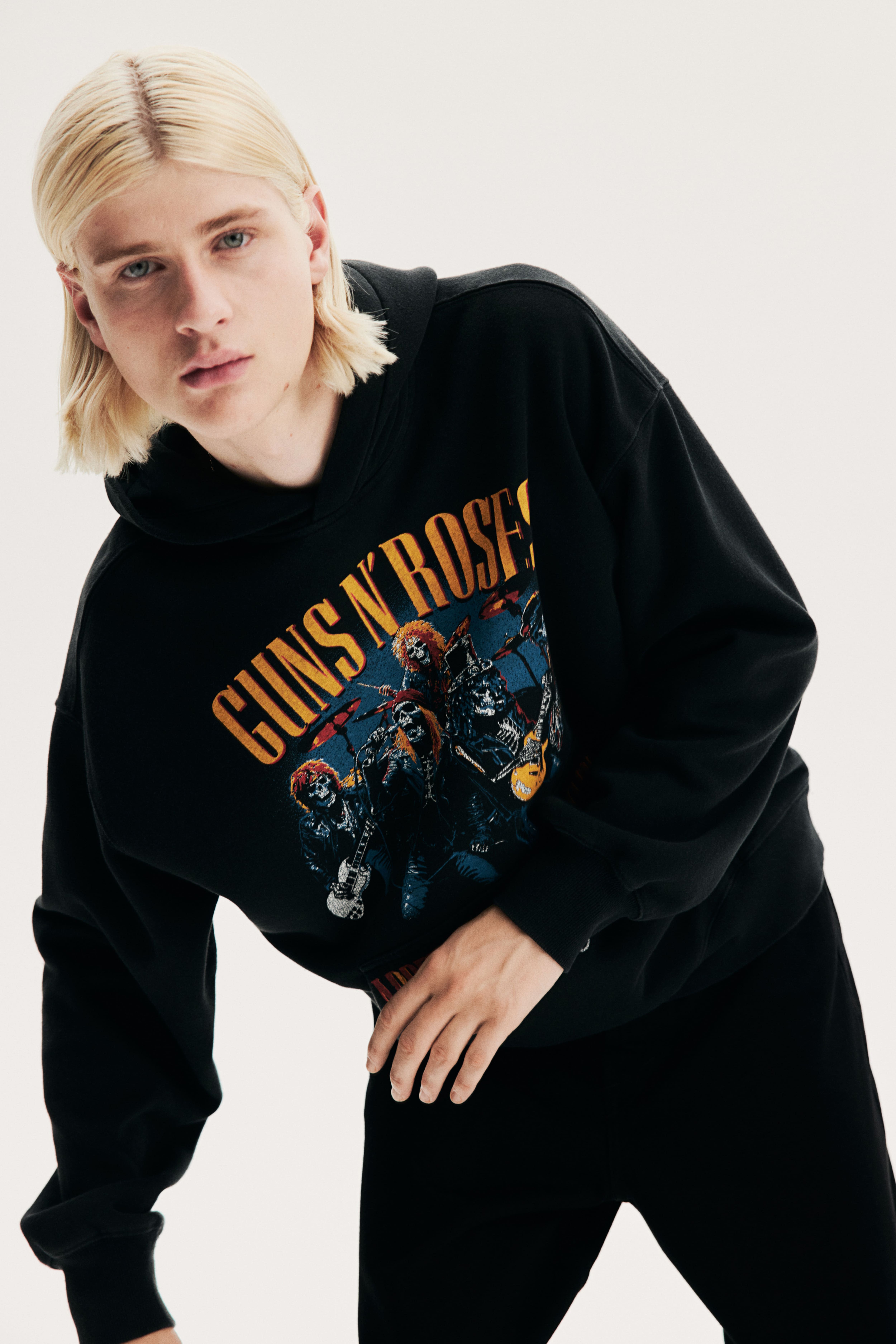 Oversized Fit Printed hoodie Black Guns N Roses Men H M GB