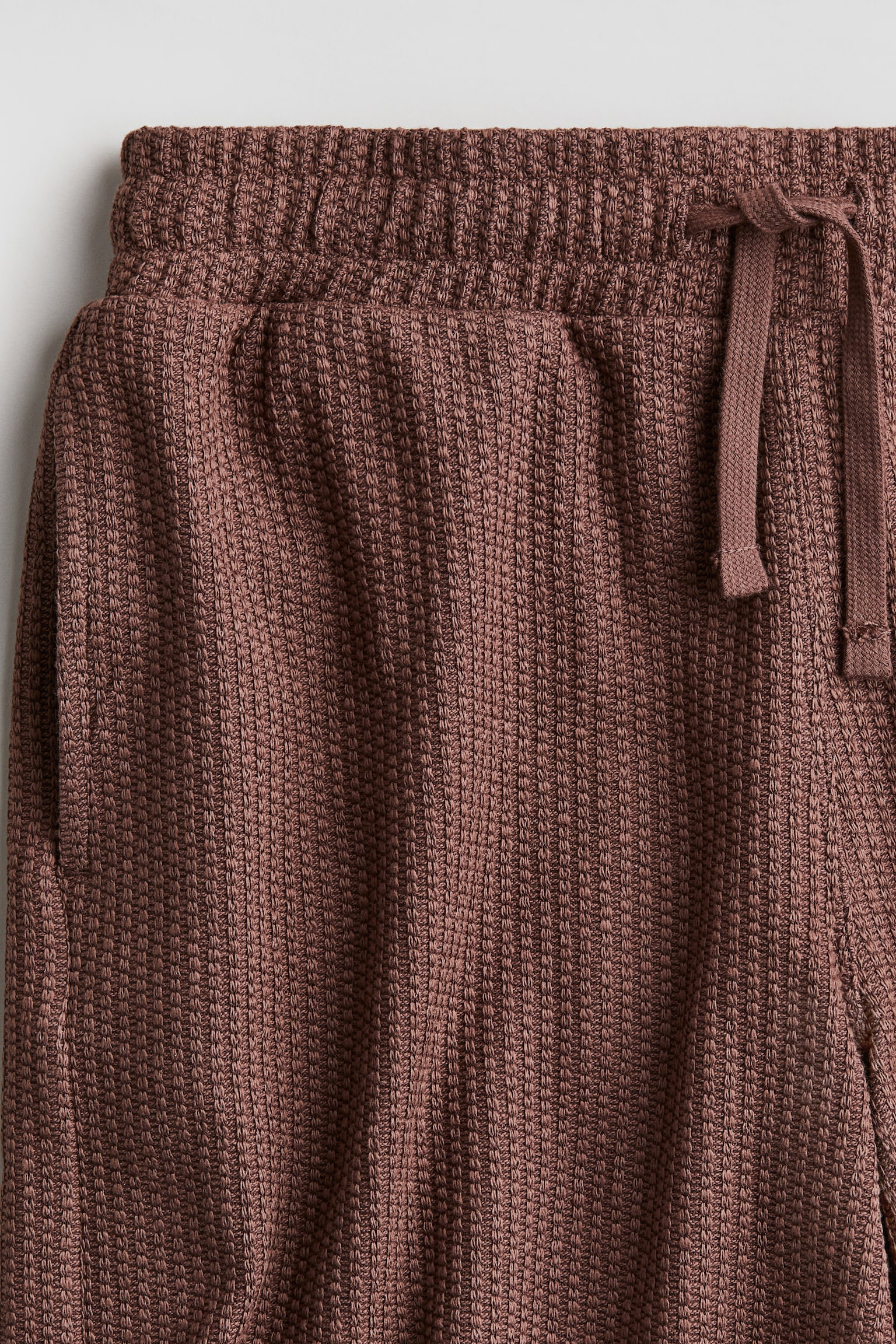 Textured-knit shorts - Brown/White/Light dusty green - 3