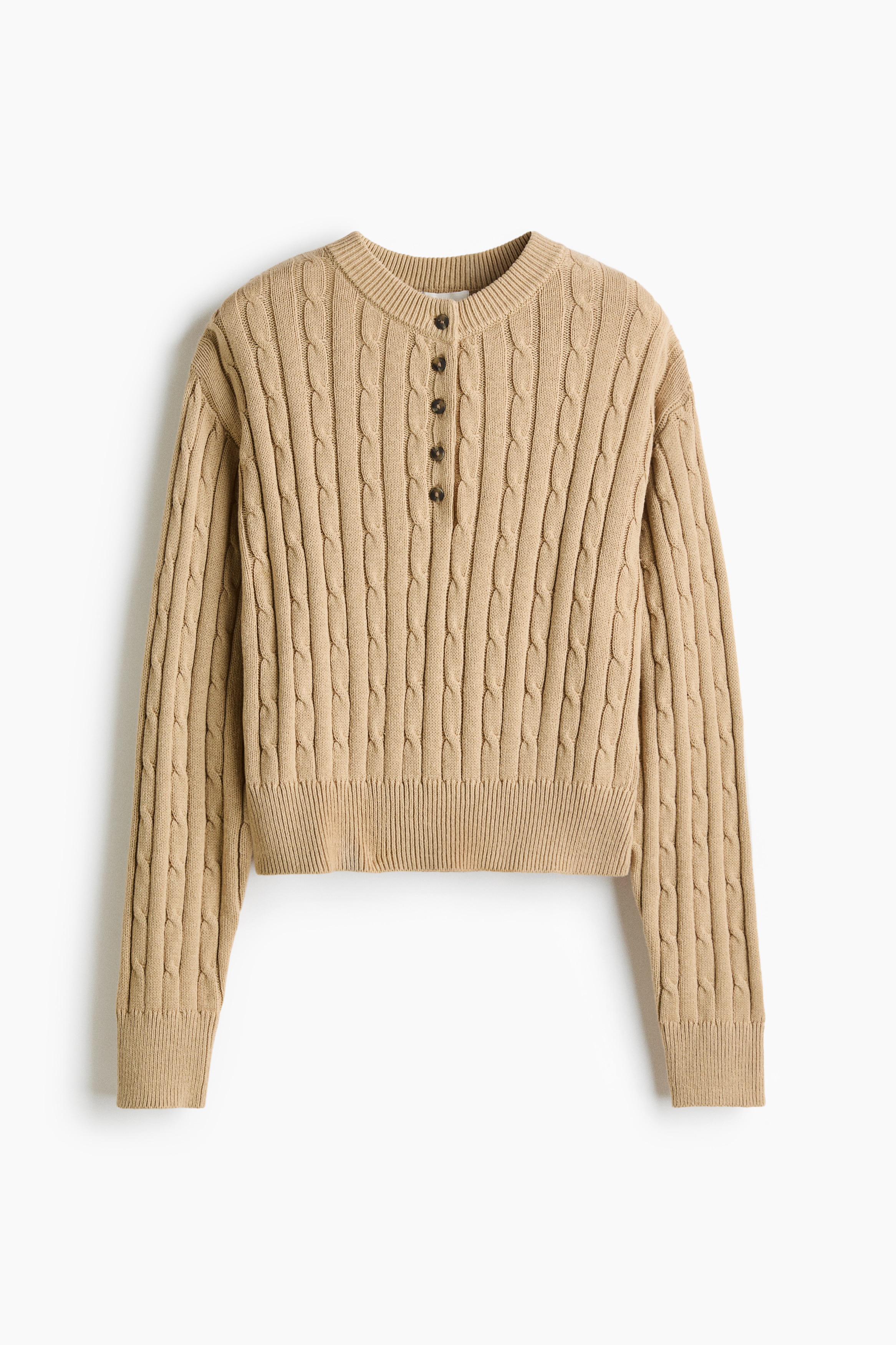 Button Top Cable Knit Sweater