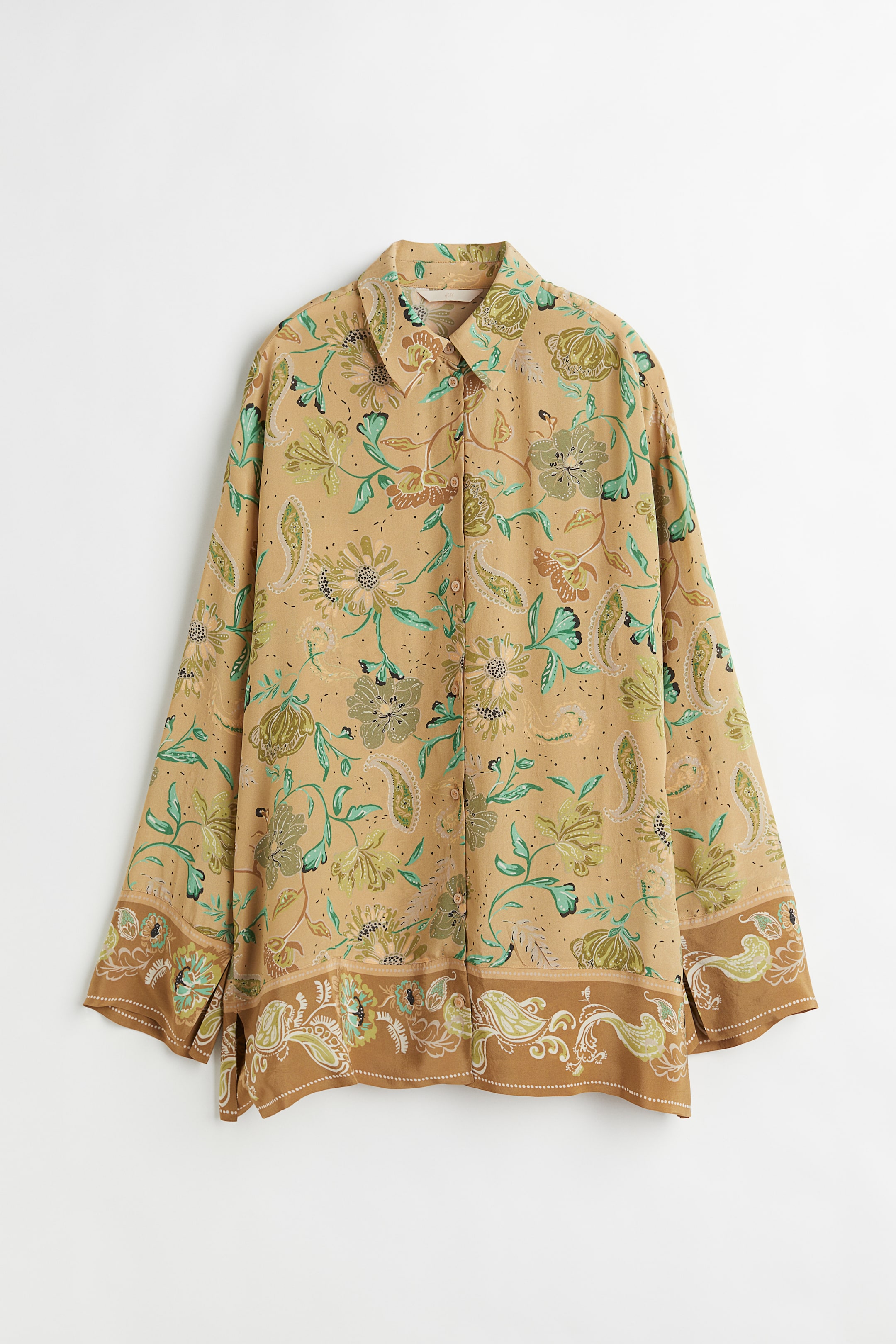 Grotere afbeelding bekijken: Overhemdblouse met dessin - Beige/Patterned - DAMES | H&M NL 1