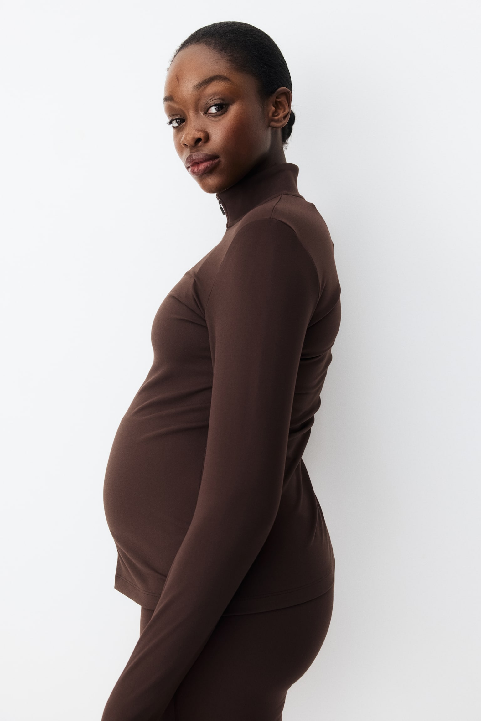 MAMA Zip-through sports jacket - Dark brown/Black - 4