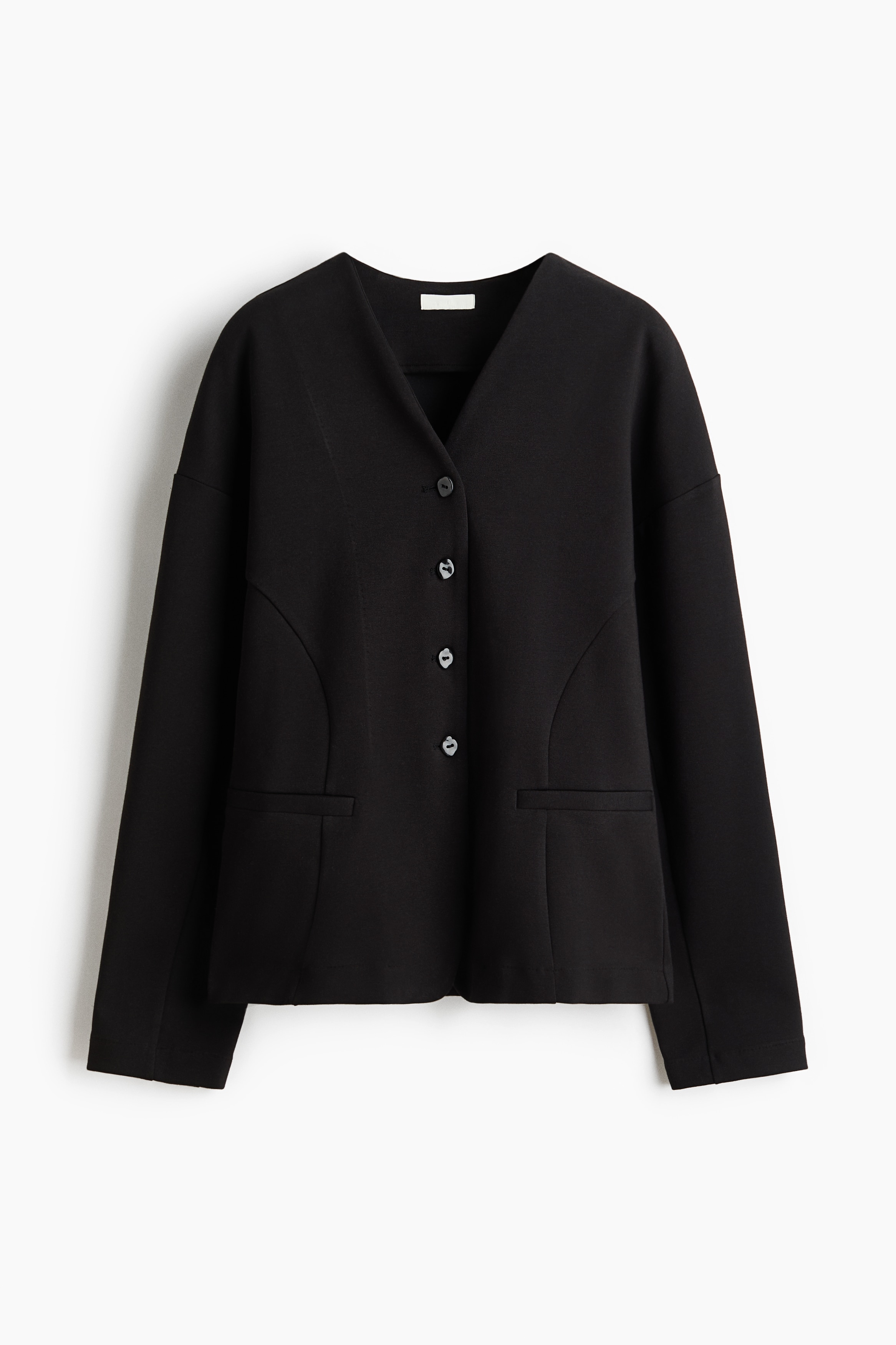 H & M - Blazer aus Jersey - Schwarz - Damen