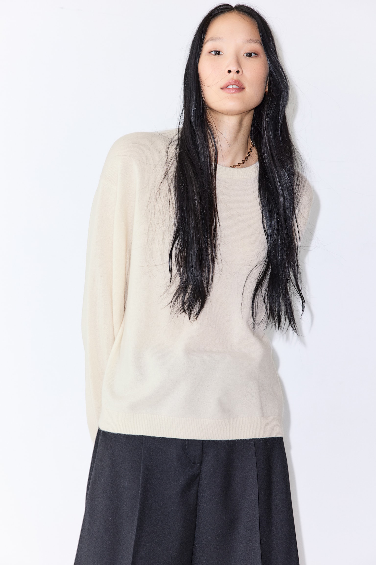 Fine-knit cashmere jumper - Cream/Black/Grey  marl/Red/Navy blue/Greige - 4