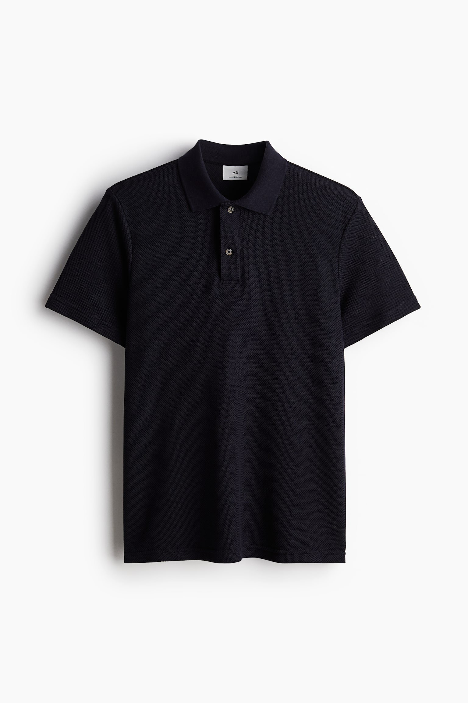 Regular Fit Textured-knit polo shirt - Navy blue/Dark green/Cream/Dark brown - 2