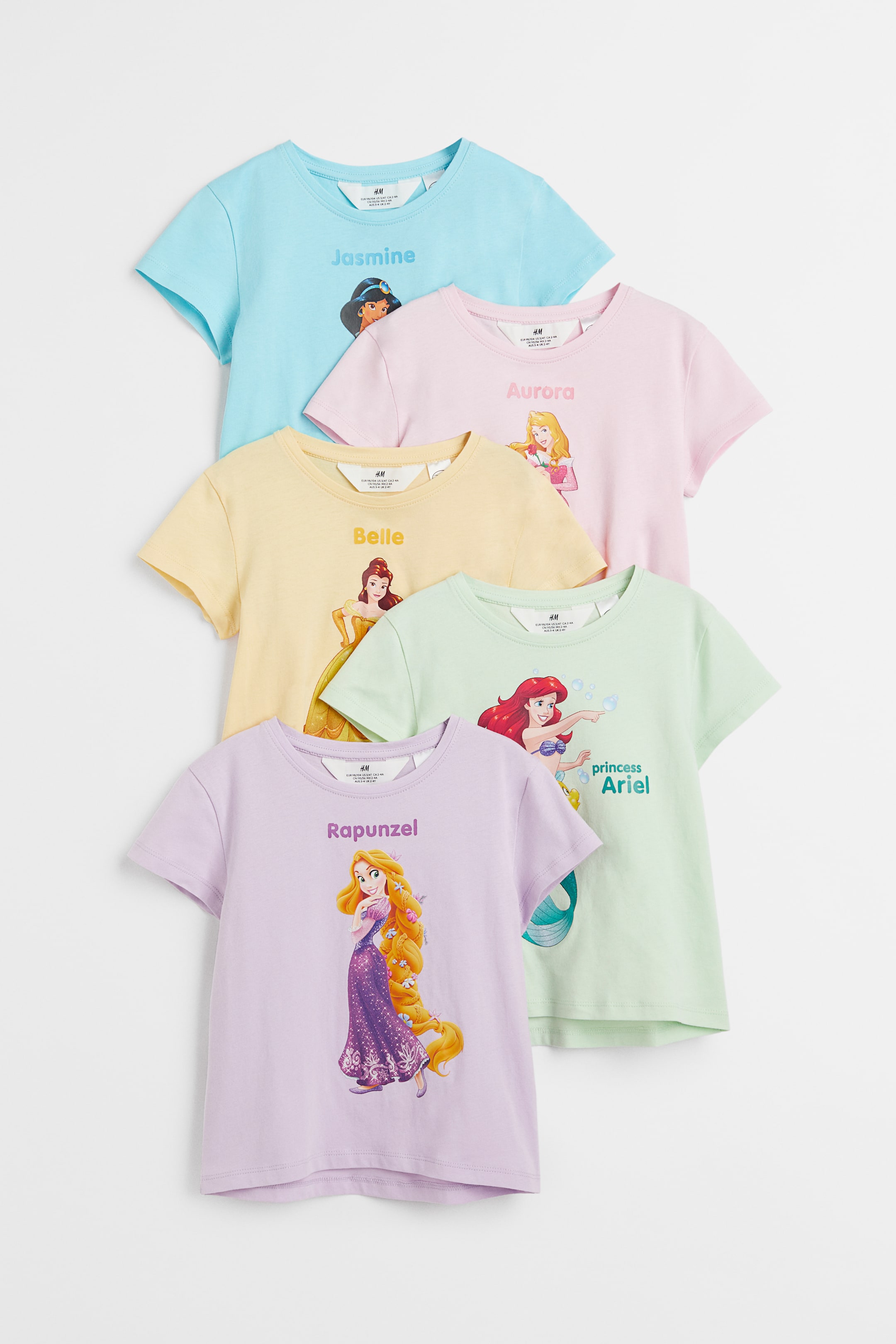 Prikaži veću sliku: Pet majica od žerseja sa aplikacijama - Ljubičasta/Dizni princeze - Kids | H&M RS 1