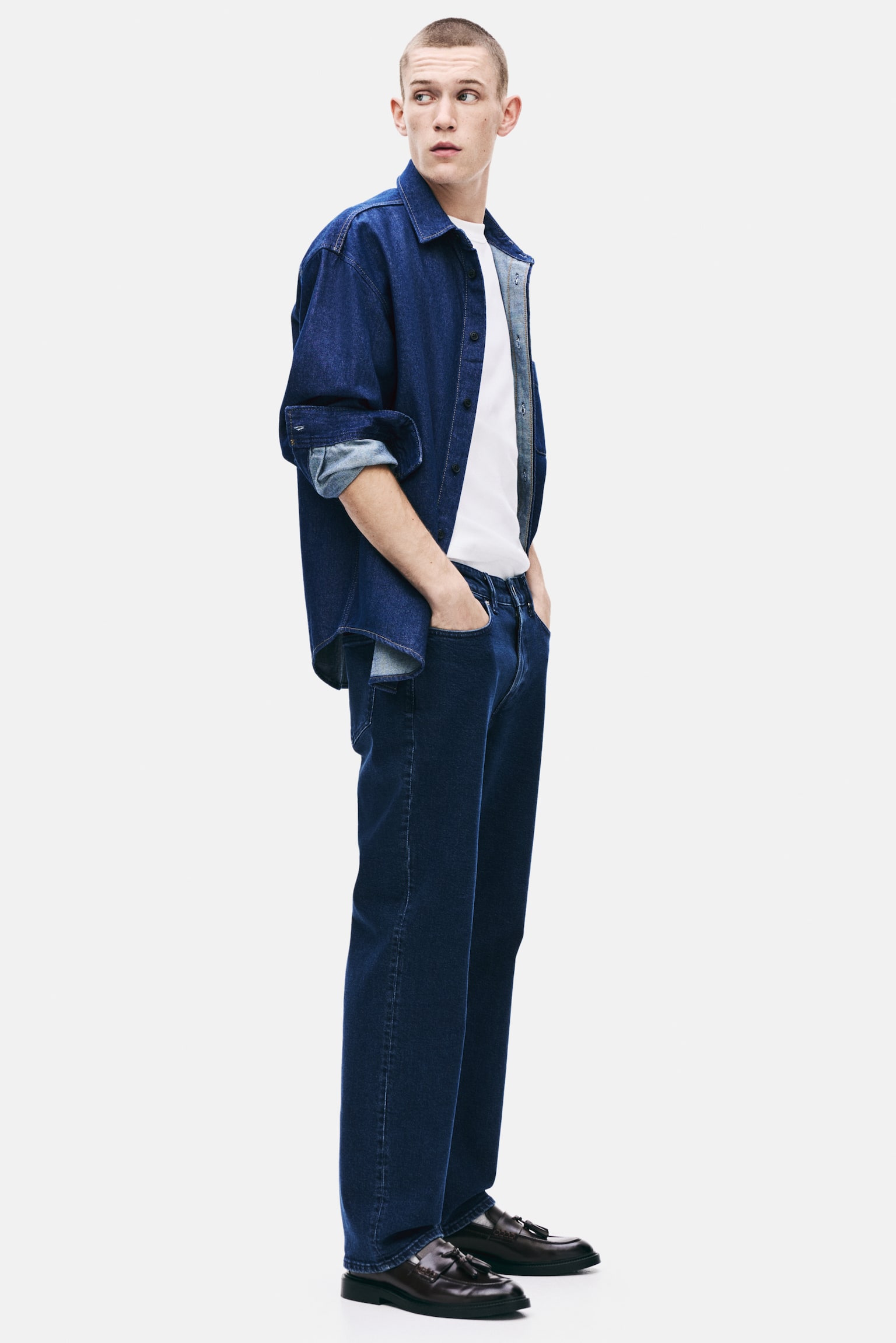 Мужские джинсы H&M Regular, цвет: Тёмный джинсовый синий — фото 4