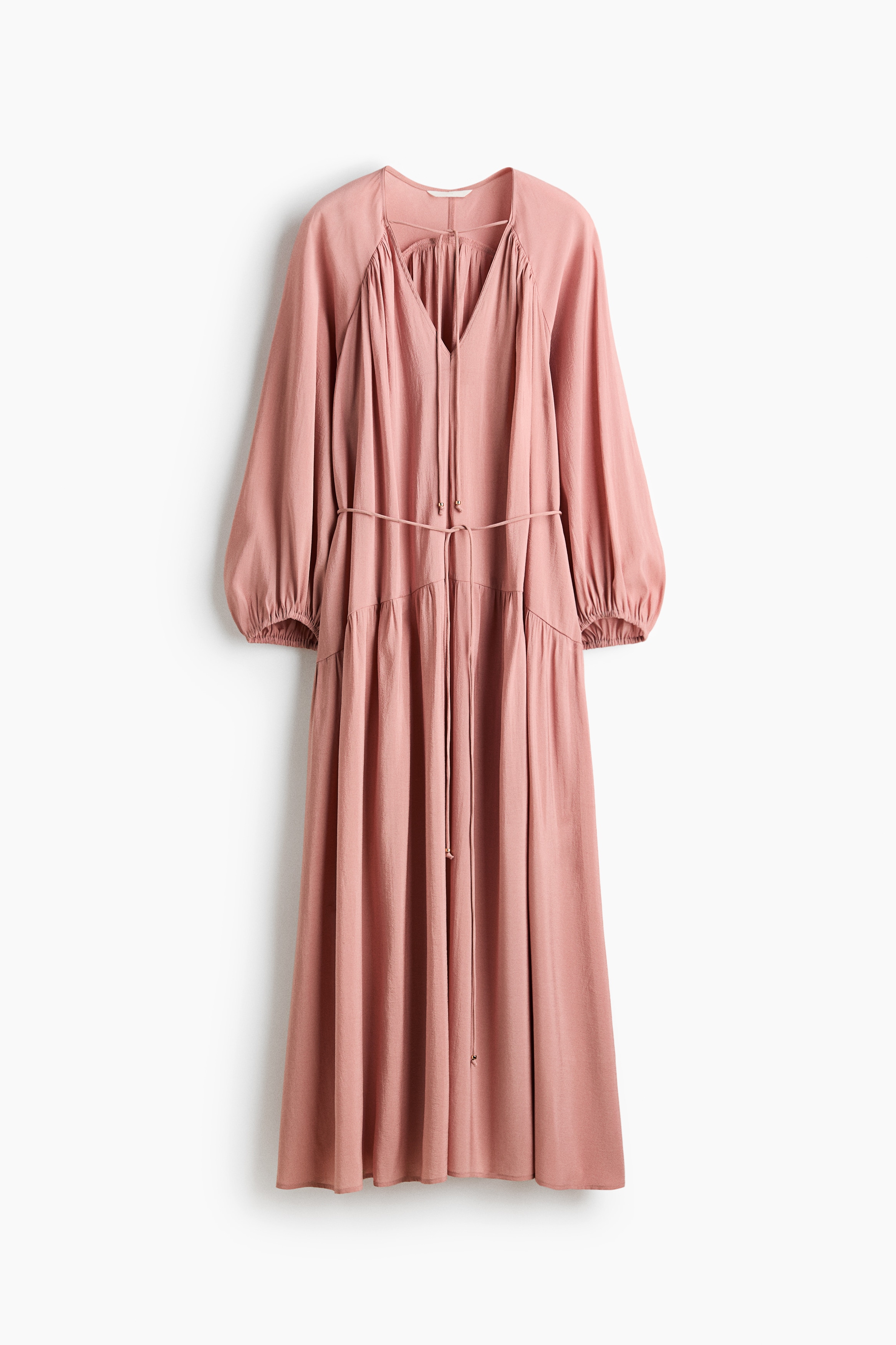 Oversized tunic dress - Dusty pink/Light beige/Patterned/Dark brown