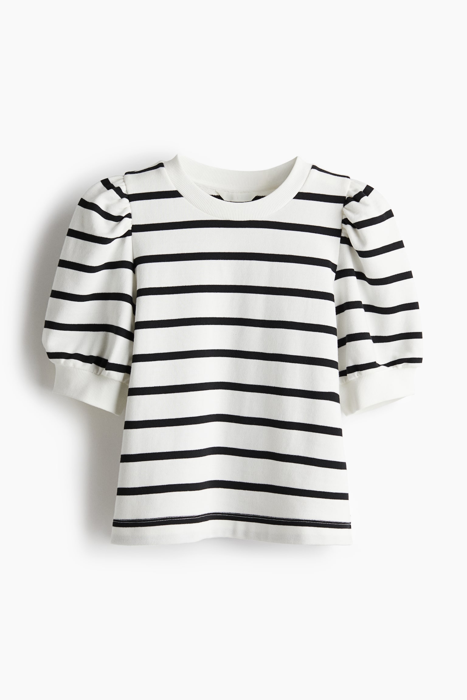 Puff-sleeved top - Black/White striped/Black/White striped/Beige/Light blue/White/Burgundy - 2