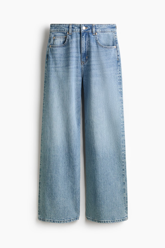 Wide High Waist Jeans - Light denim blue/Dark denim blue/Light denim blue/Dark denim grey/Navy denim blue/Dark denim blue/Washed denim blue/Dark denim blue/Navy denim blue/Denim blue/White/Light denim blue/Denim blue/Navy denim blue/White/Light denim blue/Denim blue/Denim blue/Dark denim blue/Dark brown - 1