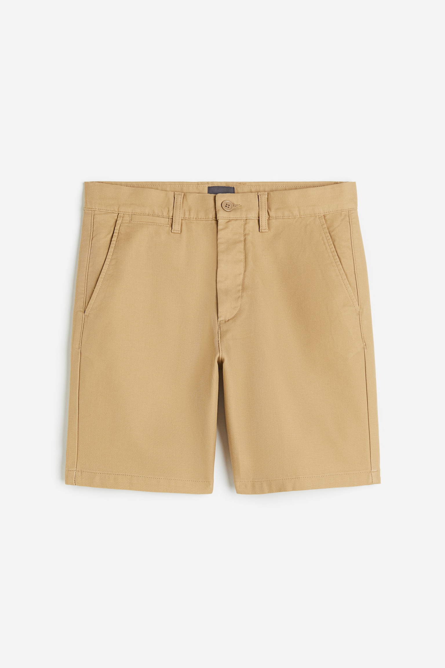 Regular Fit Cotton chino shorts - Beige/Black - 1