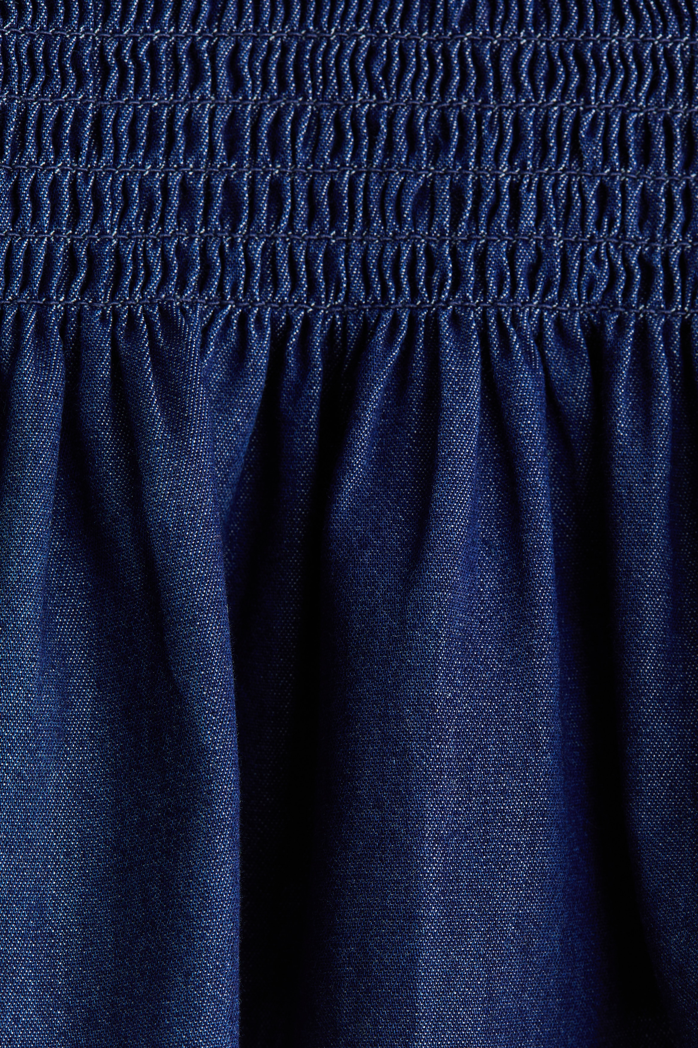 Smocked Denim Blouse thumbnail 6