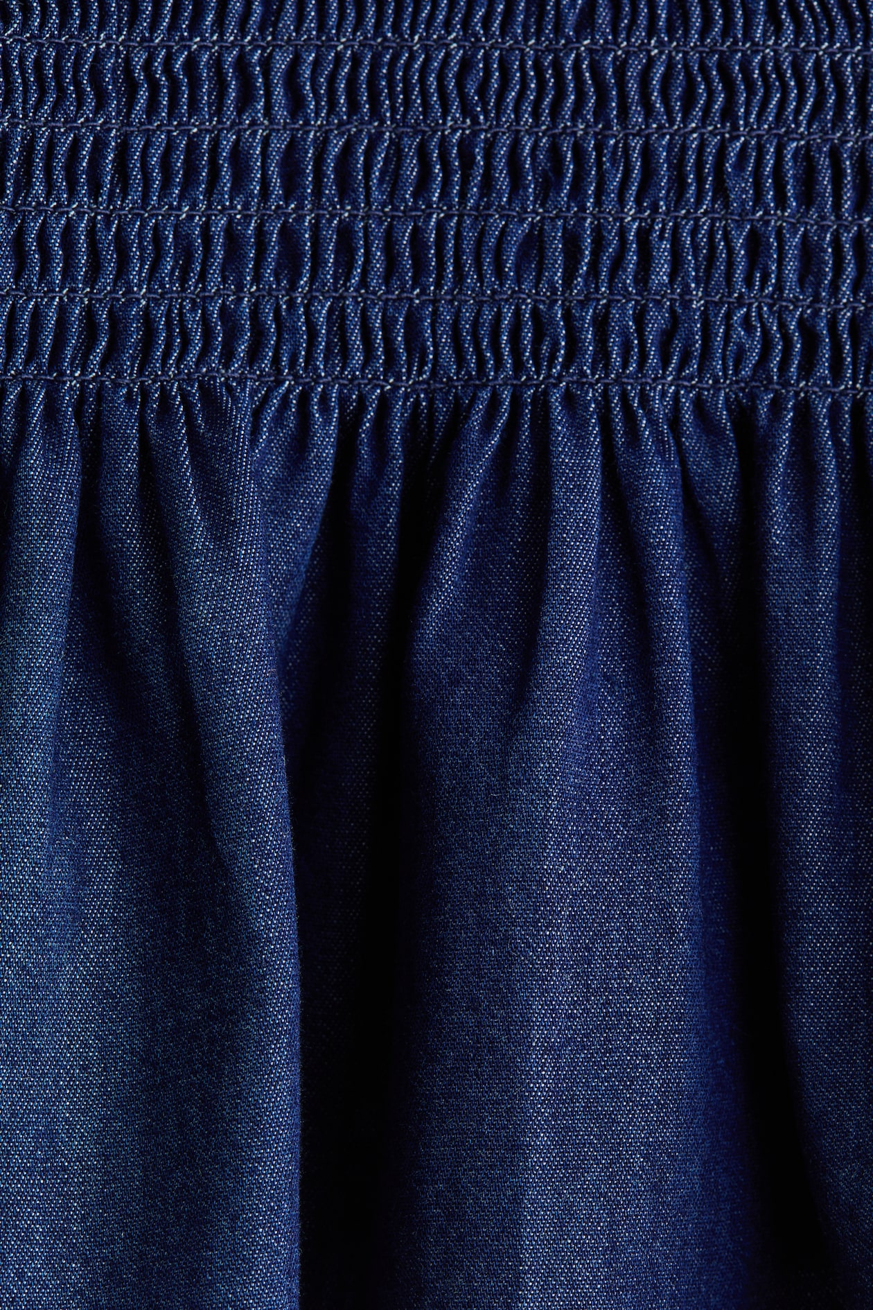 Smocked Denim Blouse - image 2
