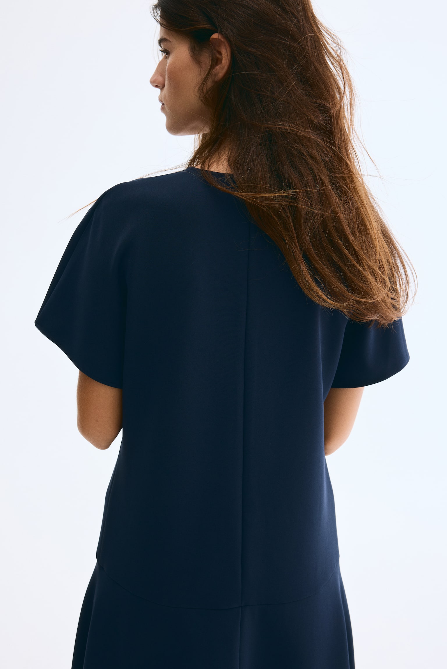 Midi dress - Navy blue/Bright red - 6