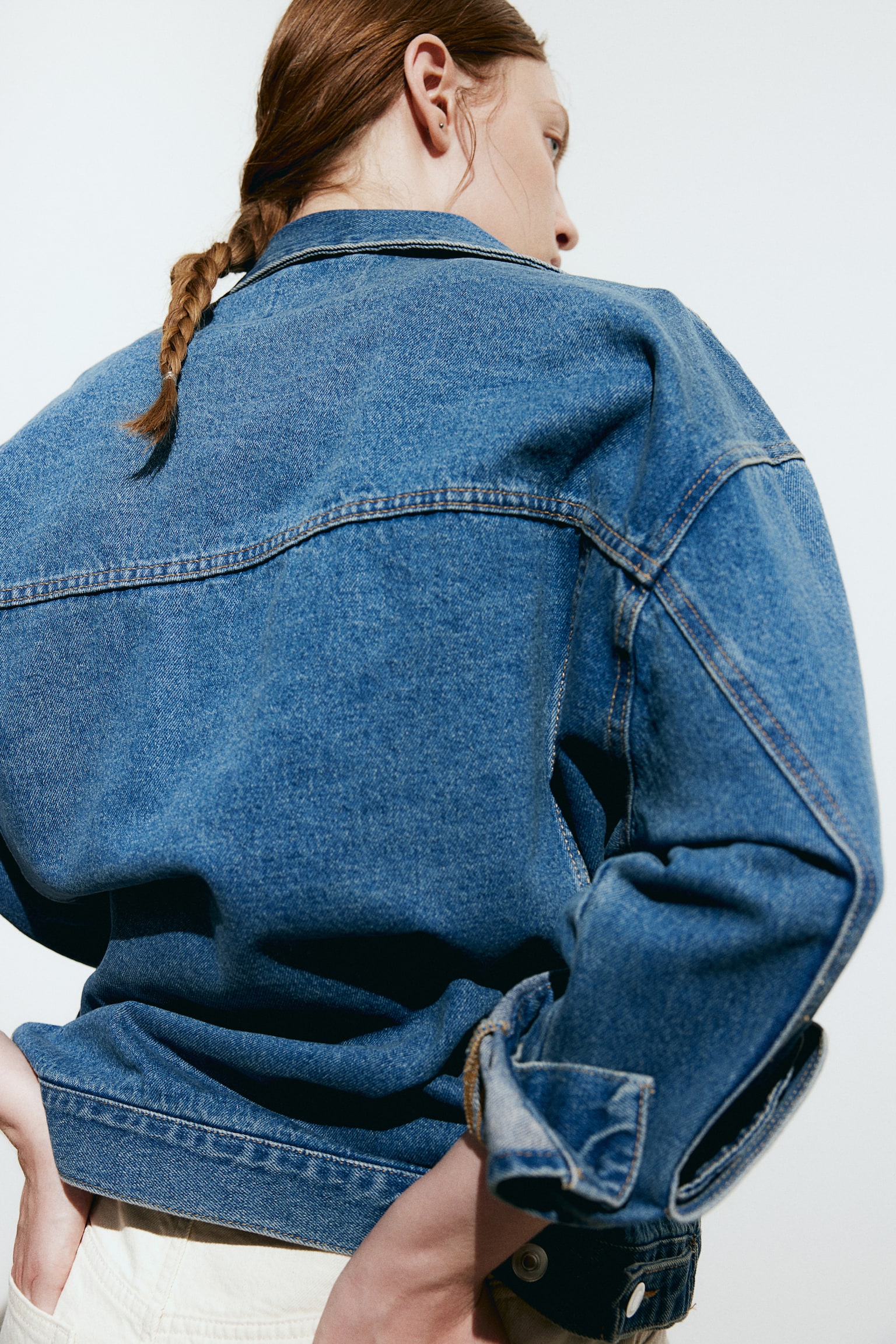 Veste Loose en denim - Bleu denim/Gris foncé - 4