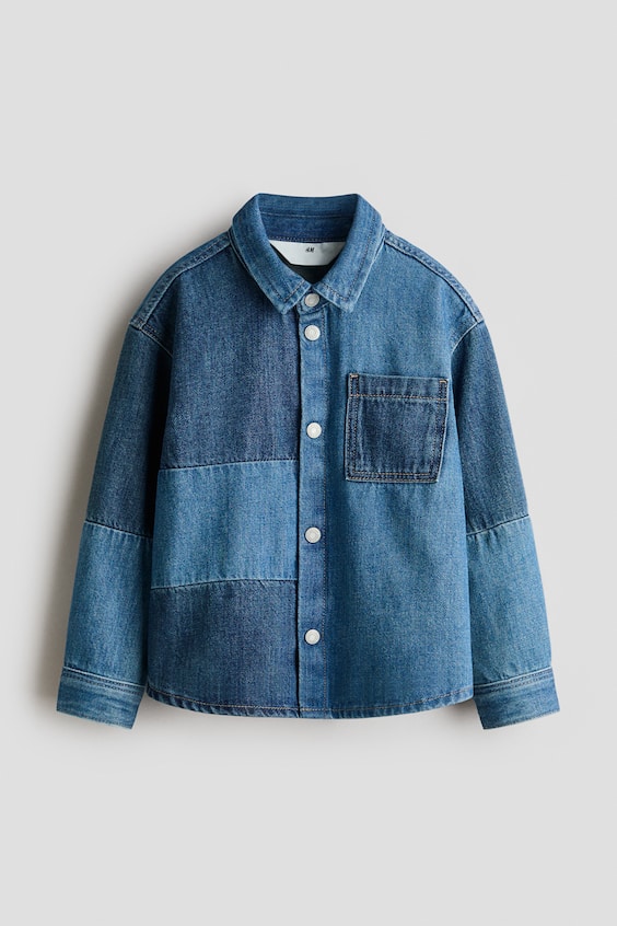 Детские рубашки H&M Color-block Denim Shirt