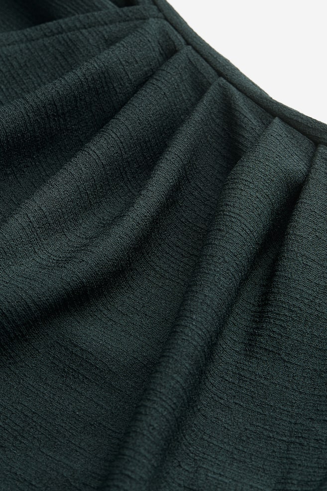 Robe croisée en jersey - Vert foncé/Beige foncé - 4
