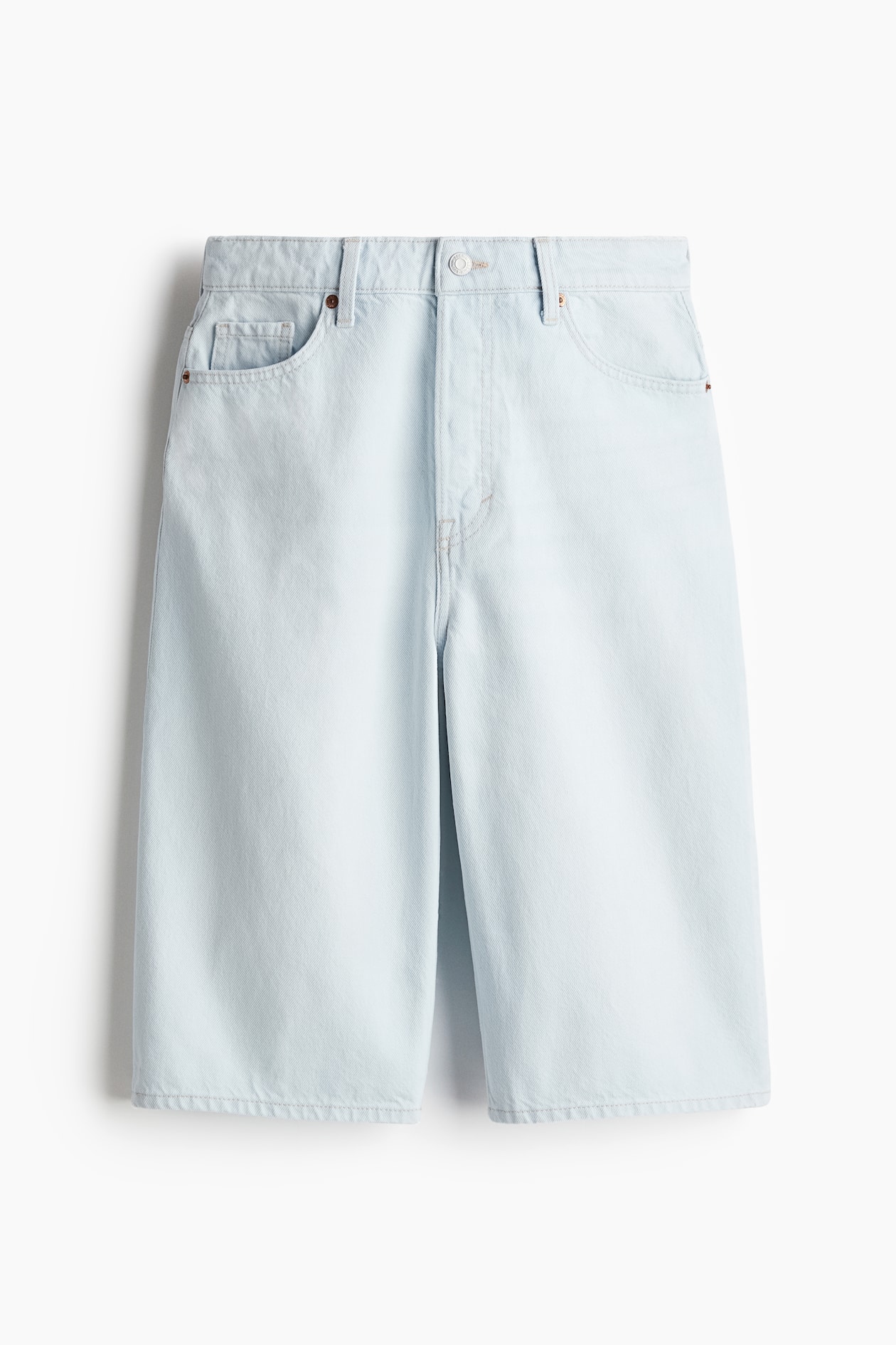 Slfmyra hw stripe denim shorts - Medium blue denim white main image 1