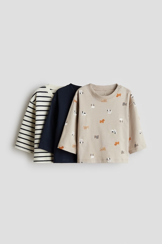 Детские футболки H&M 3-Pack Cotton T-Shirts