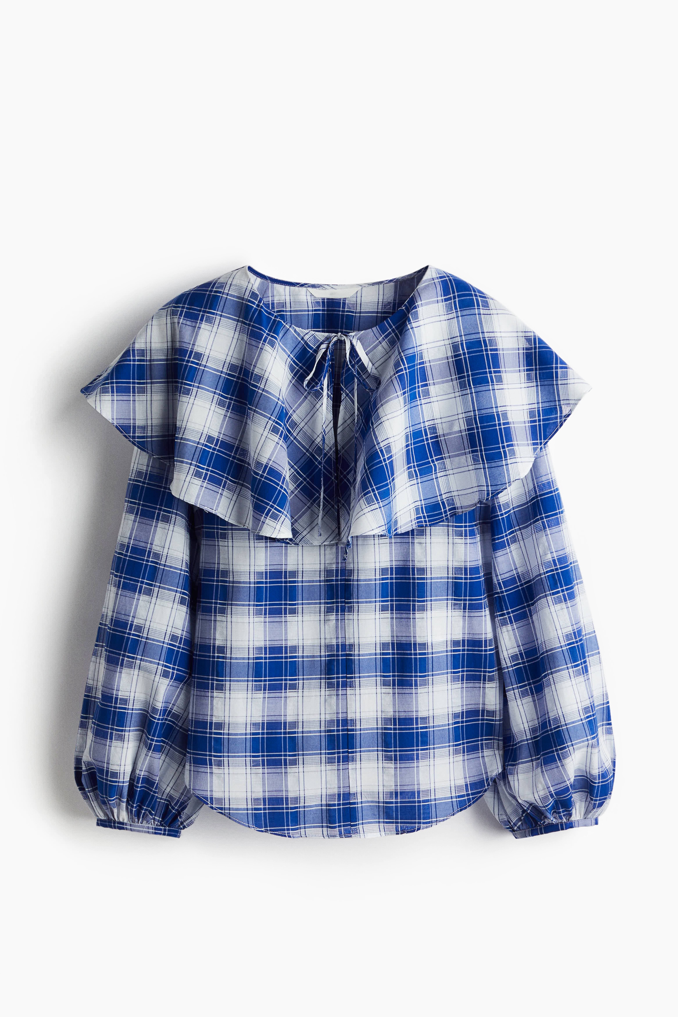 Pelerines blúz - Kék/kockás/Fekete/kockás