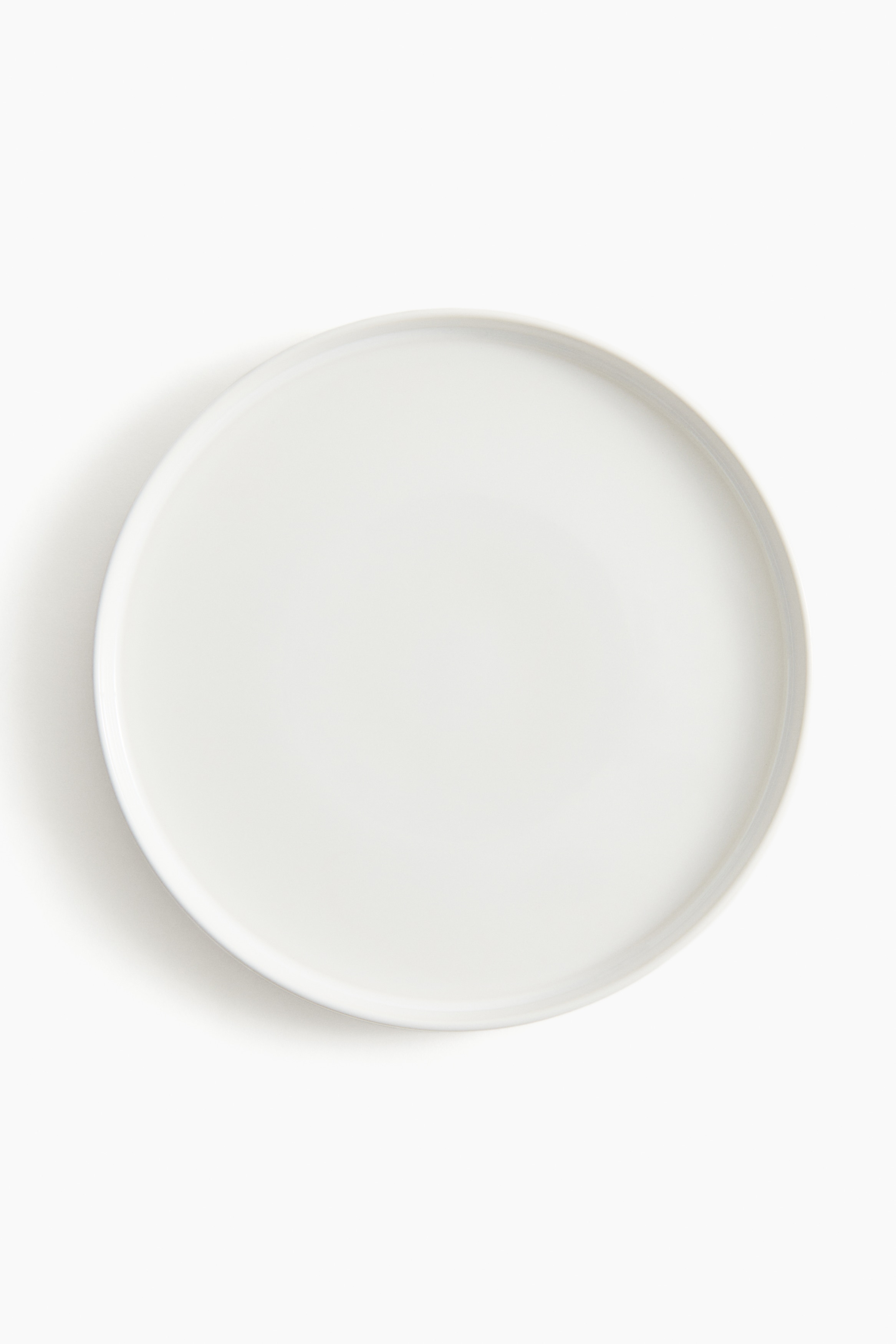 Plato llano de gres - Blanco