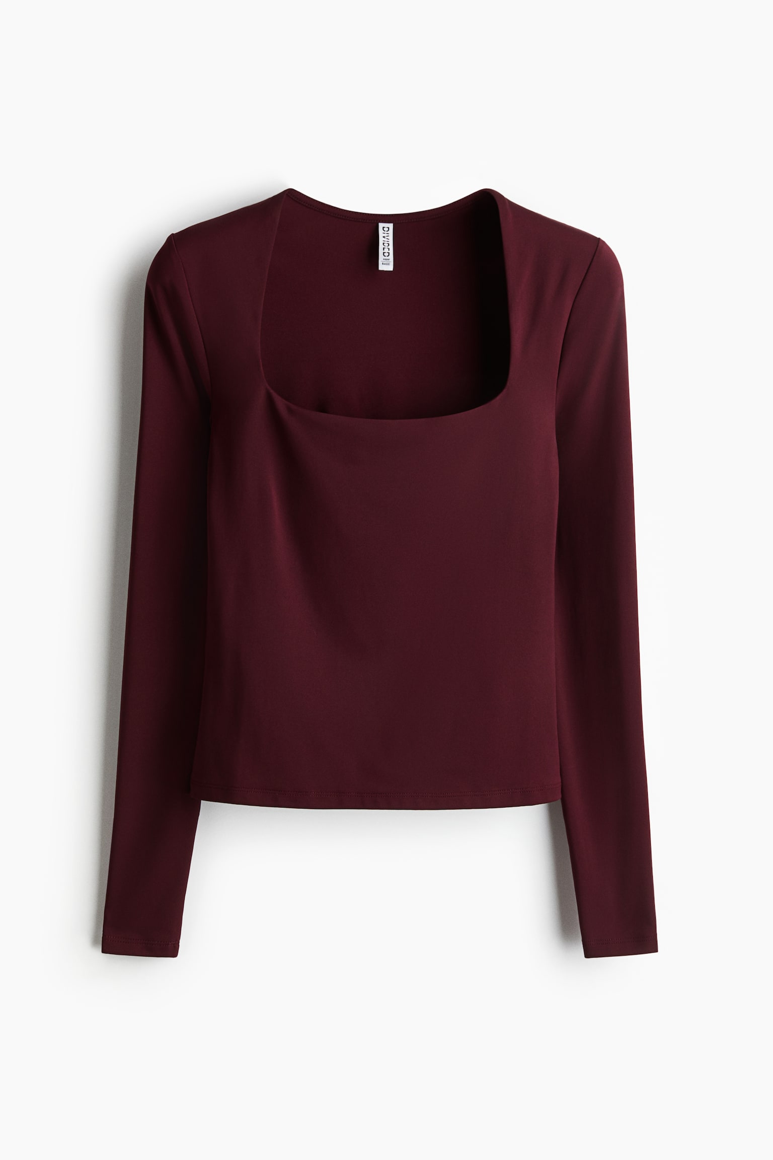 Женский топ H&M Long-Sleeved Microfiber Top, цвет: Бордовый