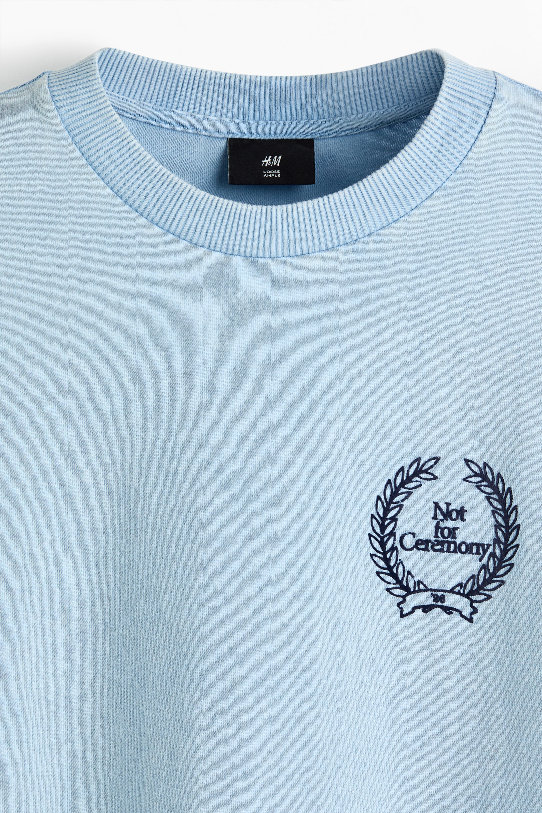 View larger image: Loose-Fit T-Shirt - Light blue/Not for Ceremony - Men | H&M US 6