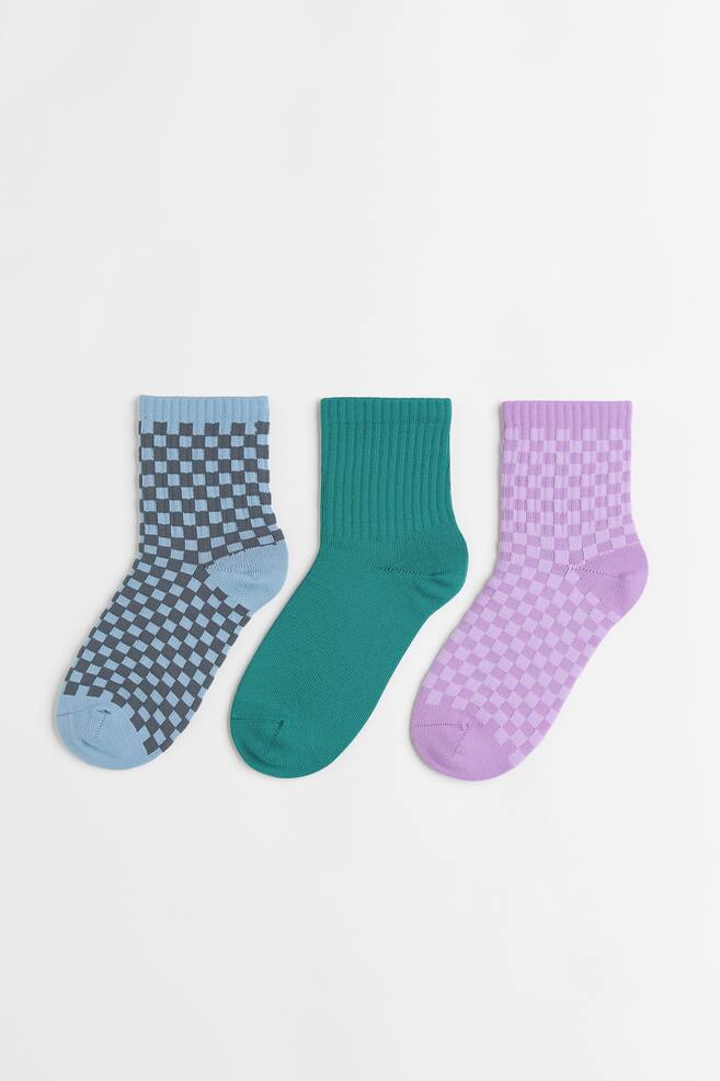 3-pack sports socks - Pink/Blue/Turquoise - 1