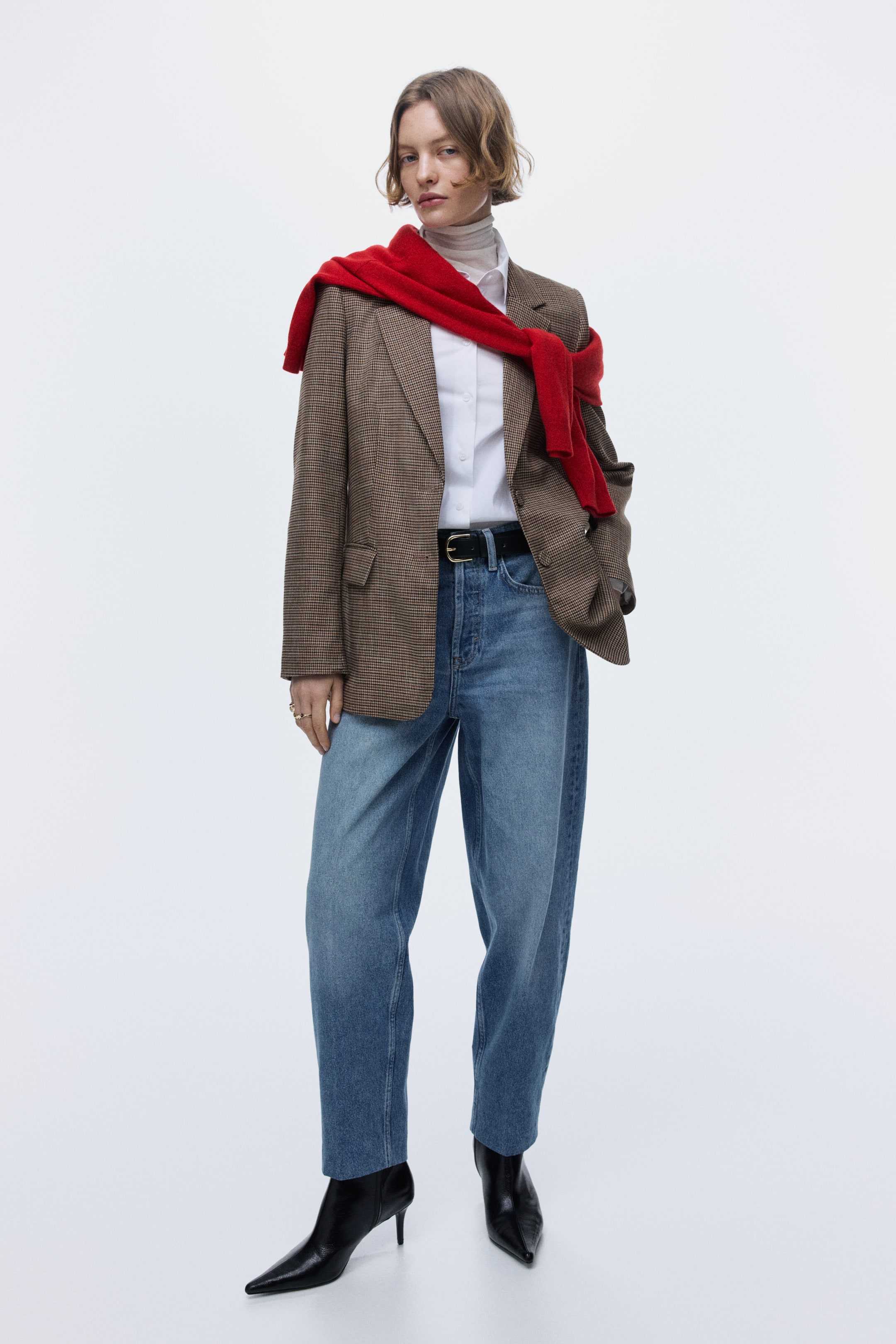 View larger image: Single-breasted blazer - Beige/Dogtooth pattern - Ladies | H&M IN 4