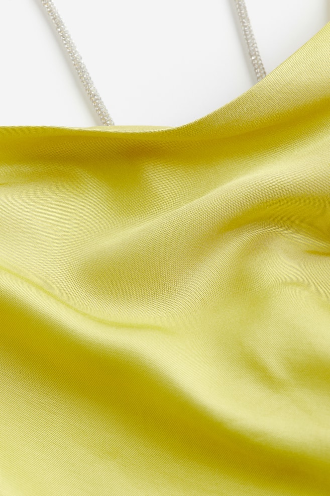 Rhinestone-strap cami top - Yellow/Blue-grey - 4