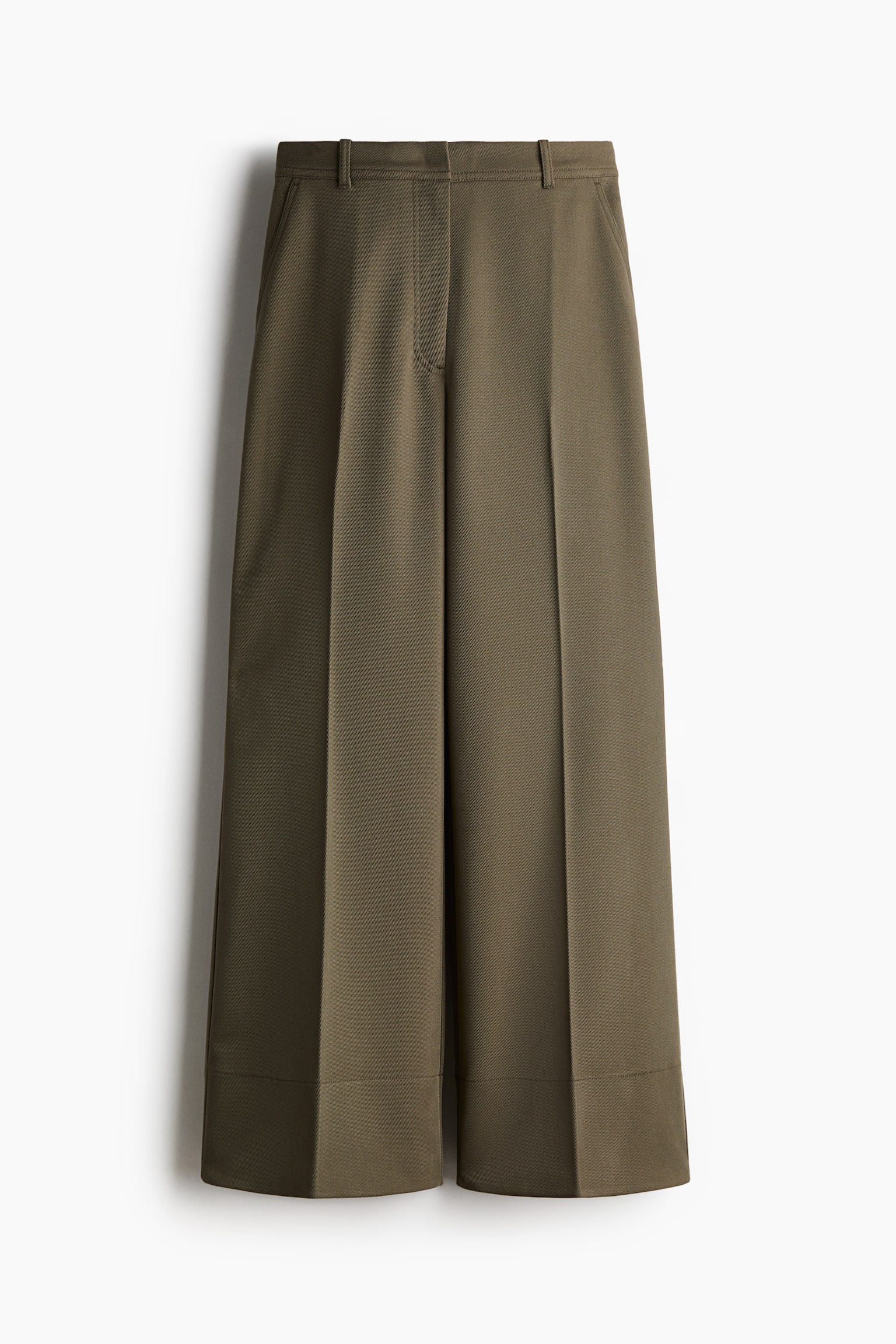 Flared twill trousers - Khaki green - 2