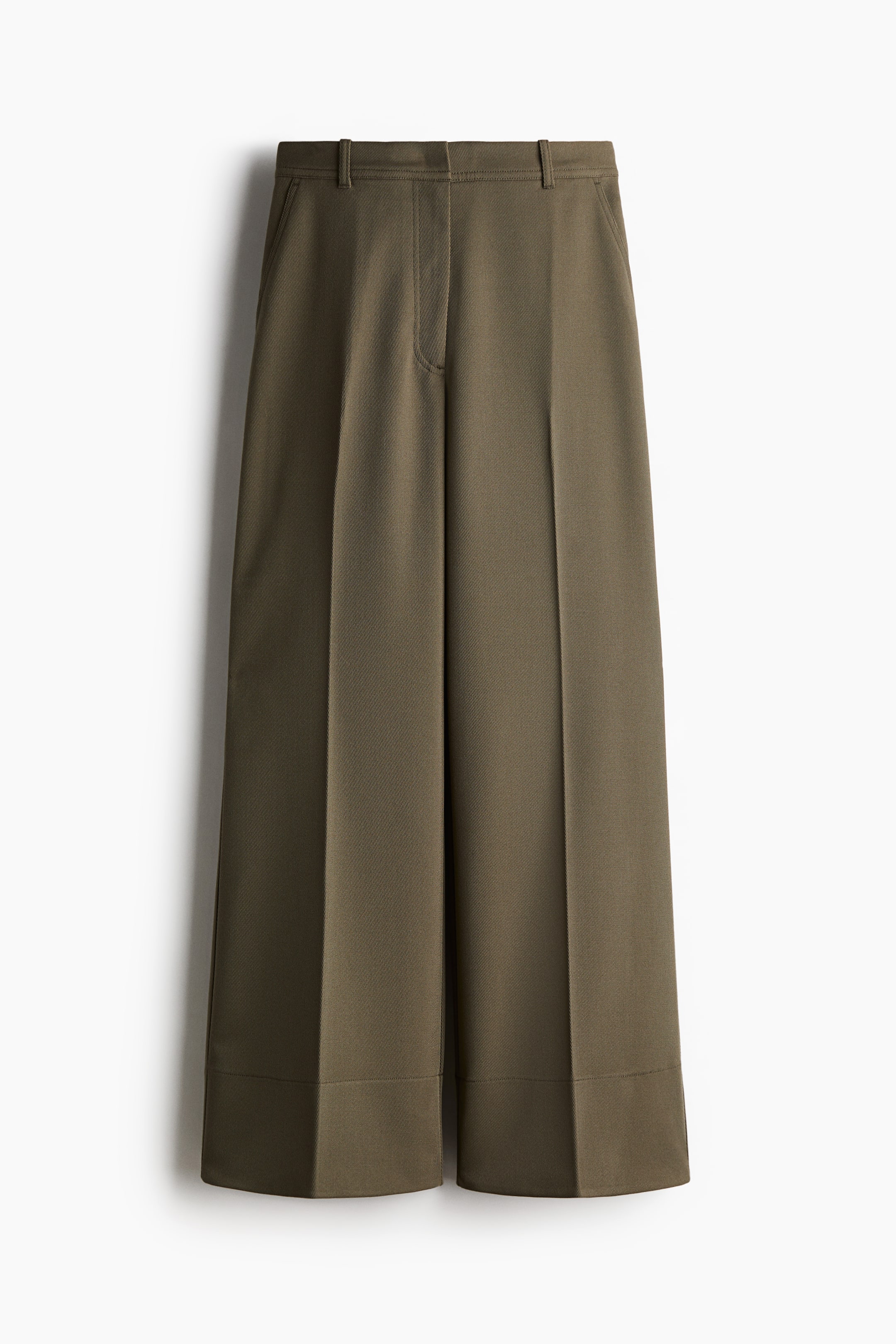 Flared Twill Pants - Khaki green - Ladies | H&M US