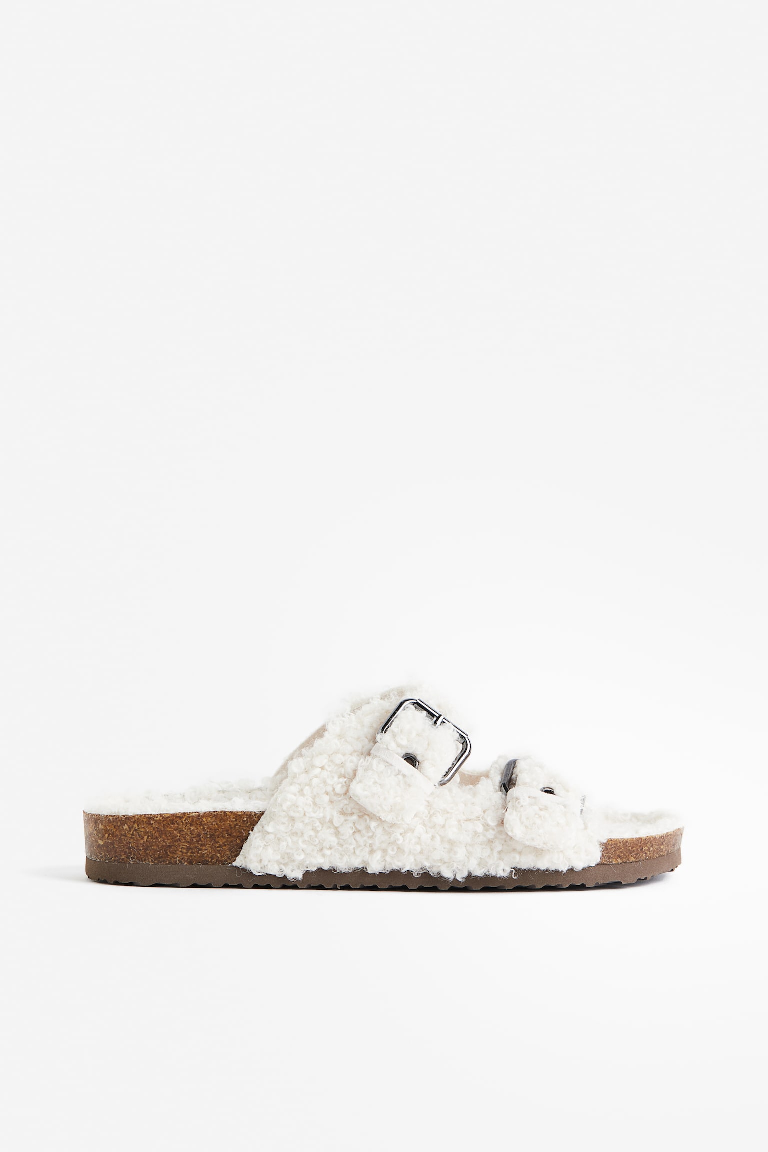 Teddy Lined Slippers - White - 1