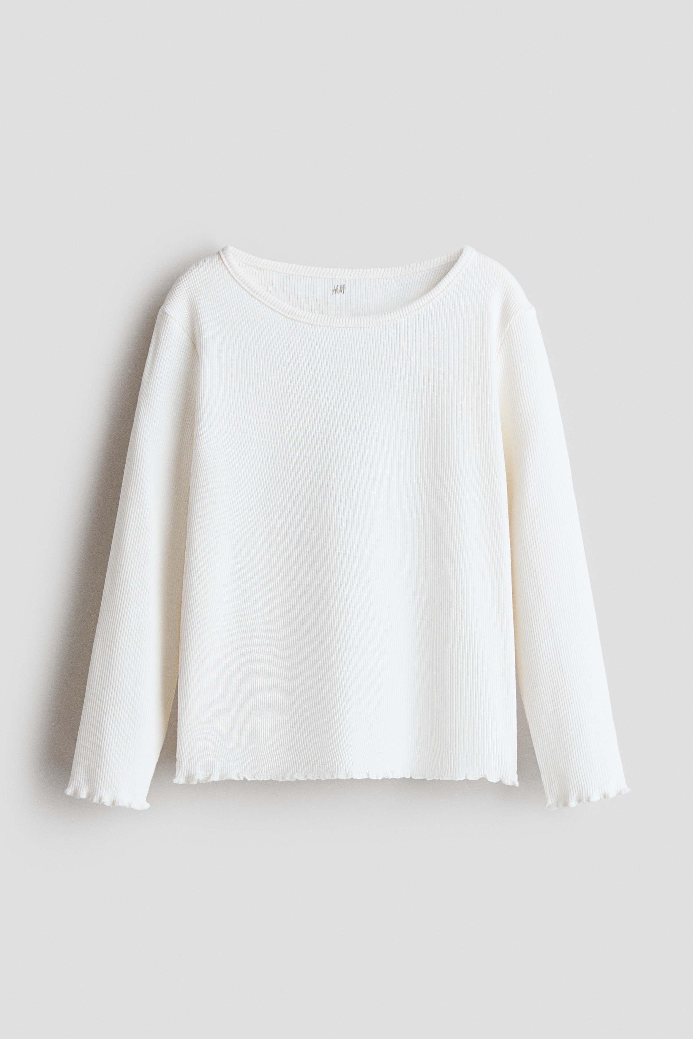 Long-sleeved Jersey Top - White - Kids | H&M US