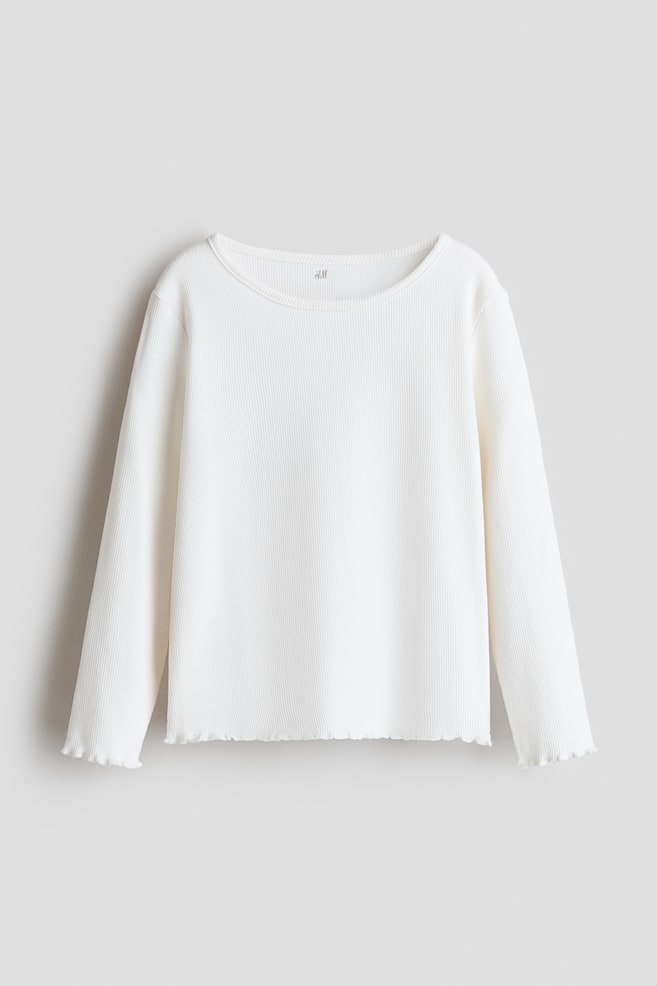 Top de manga larga en punto - Blanco/Rosa claro/Morado tenue - 1