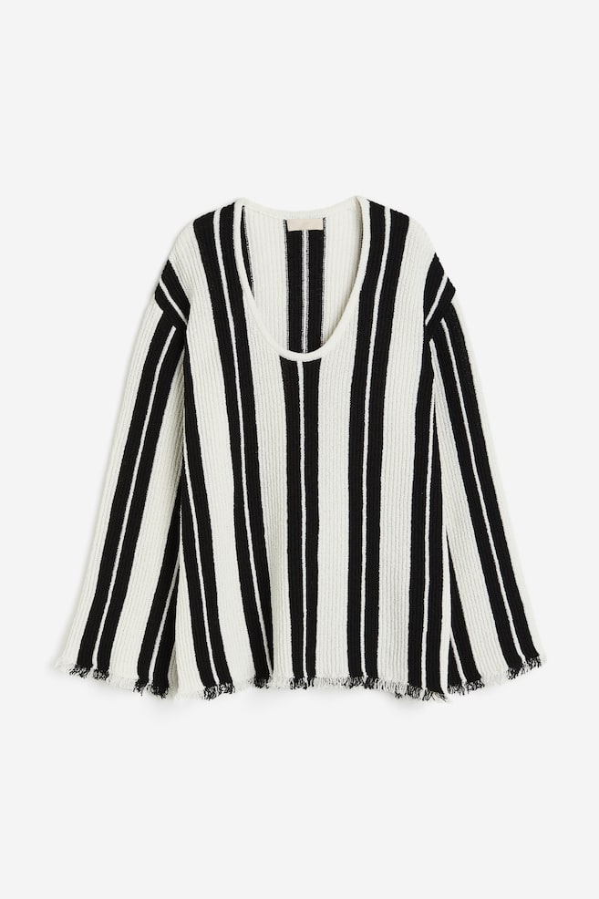 Oversized jumper - White/Black striped - 2