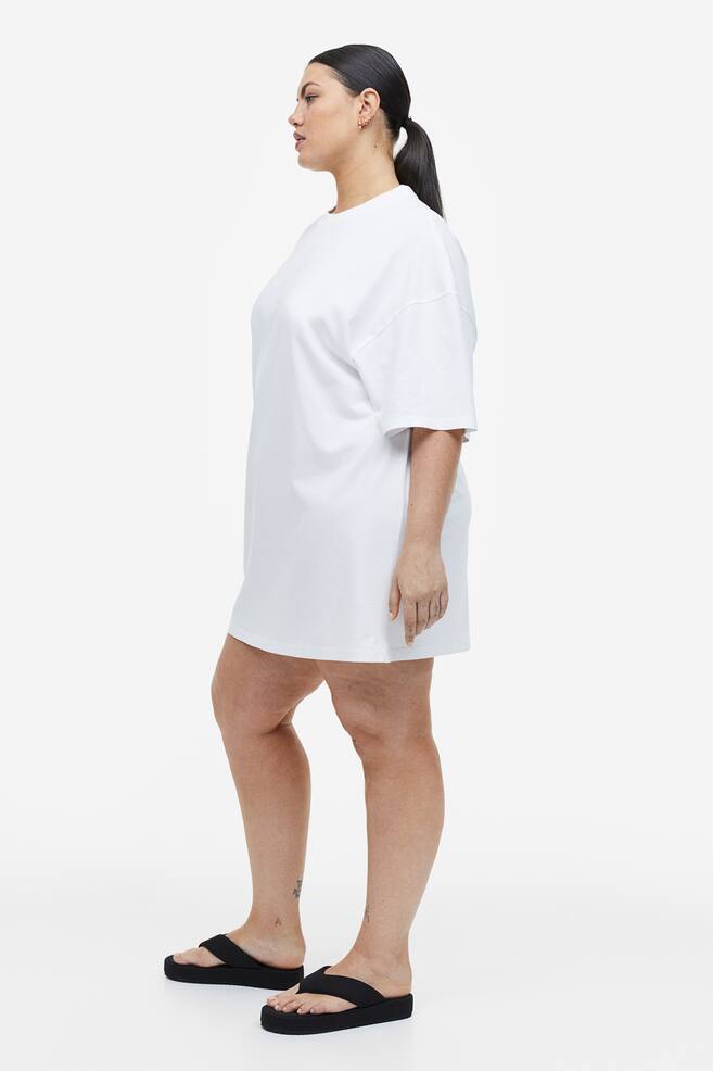 H&M+ Oversized T-shirtklänning - Vit - 5