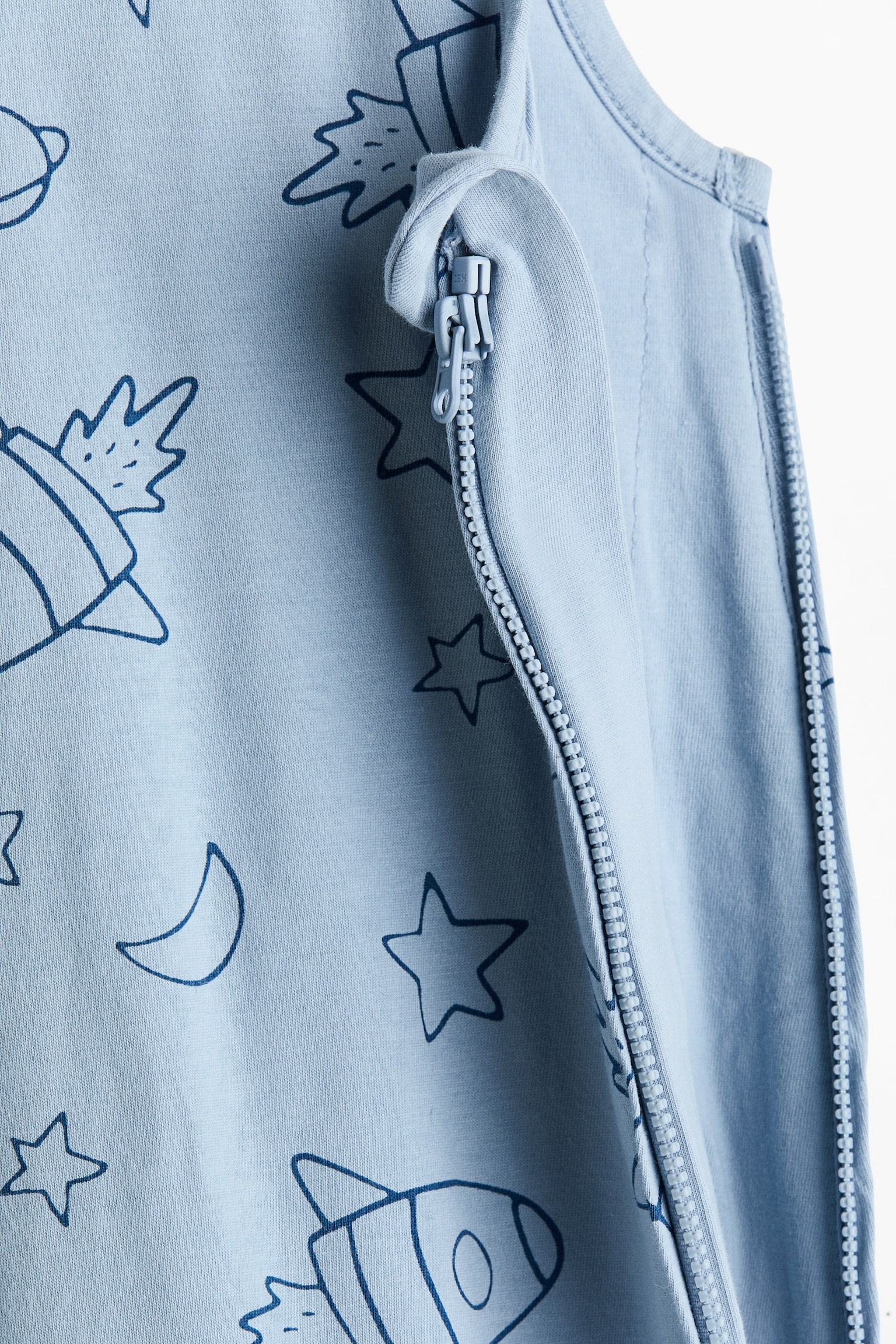 Printed sleep bag - Light blue/Space rockets - 2