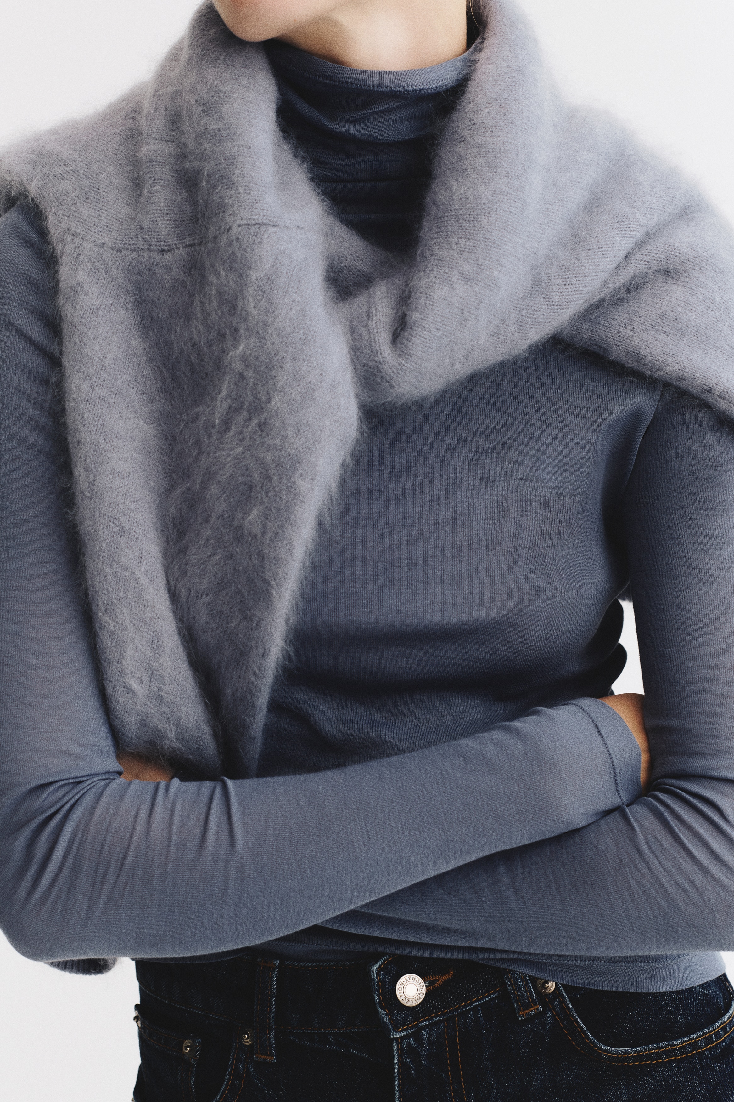 Pima Cotton Turtleneck Top thumbnail 3