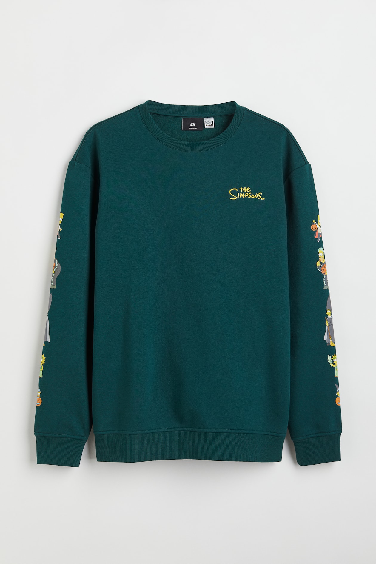 Regular Fit Printed Sweatshirt - Round Neck - Long sleeve - Dark green ...