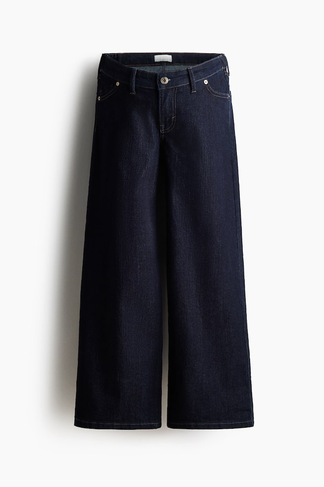 MAMA Wide Low Waist Ankle Jeans - Dark denim blue/Light denim blue/White/Denim blue - 1