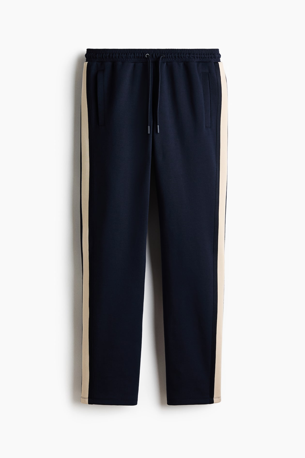 Regular-Fit Track Pants with DryMove™ Navy blue/cream H&M