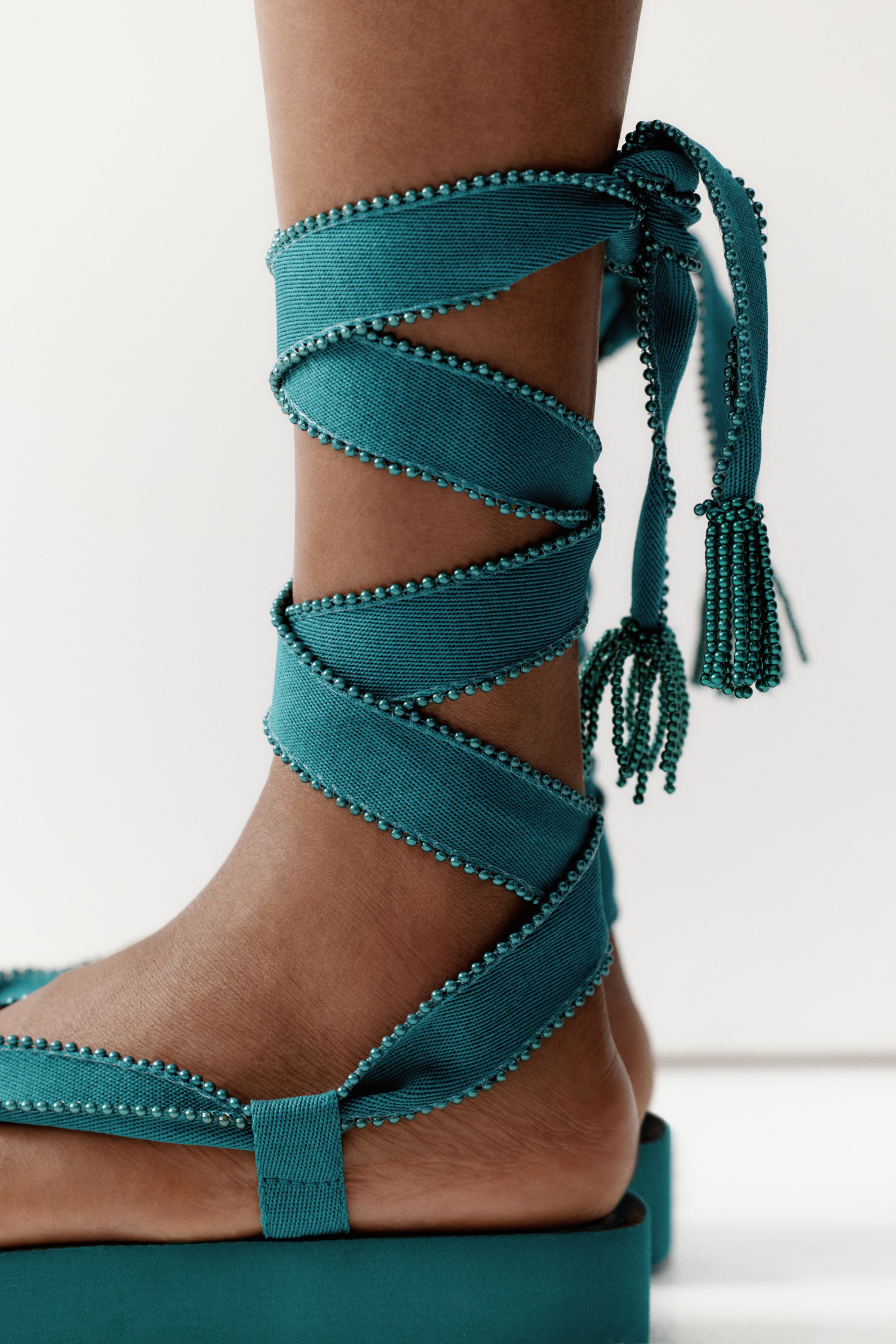 Tie-Detail Flatform Flip-Flops
