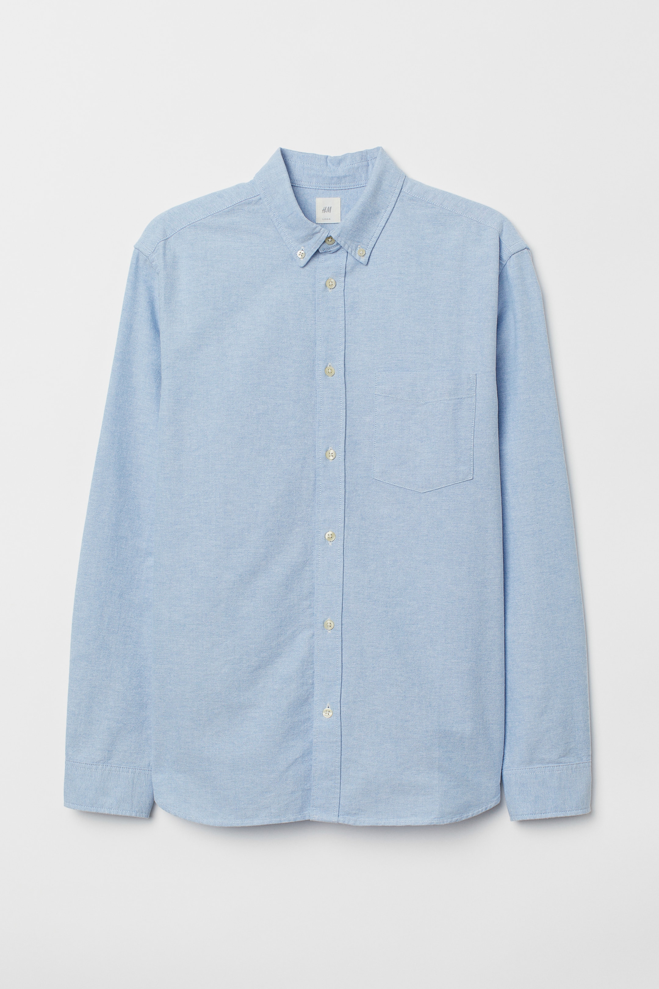 Oxford shirt Regular Fit - Long sleeve - Light blue - Men | H&M GB