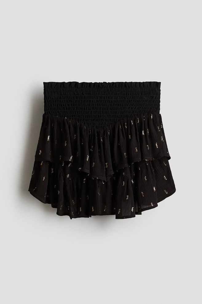 Smocked flounce skirt - Black/Gold-coloured/Red - 1