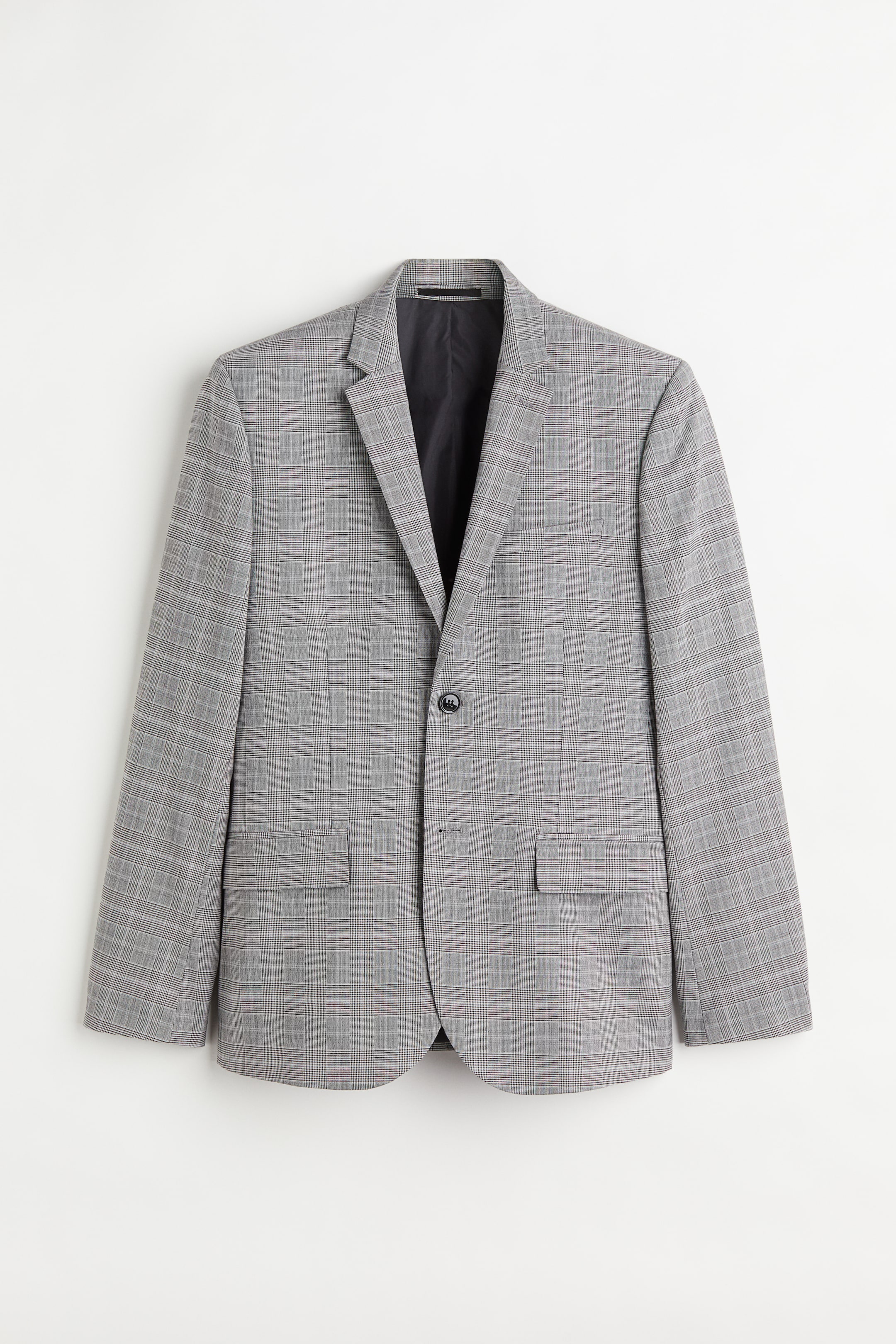 Skinny Fit Jacket - Grey/Checked - Men | H&M GB 1