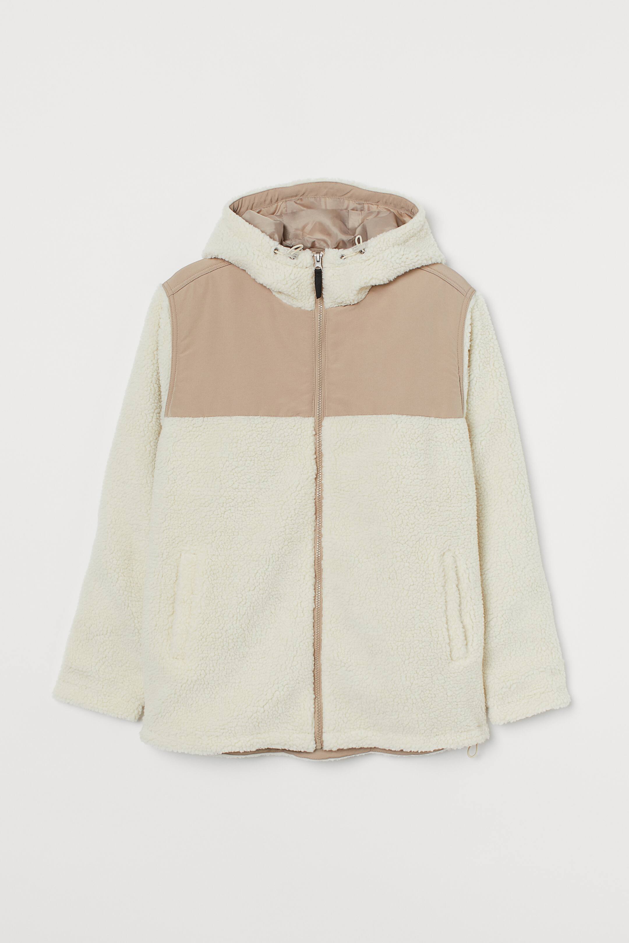 Faux Shearling Jacket - Long sleeve - Cream/beige - Men | H&M US