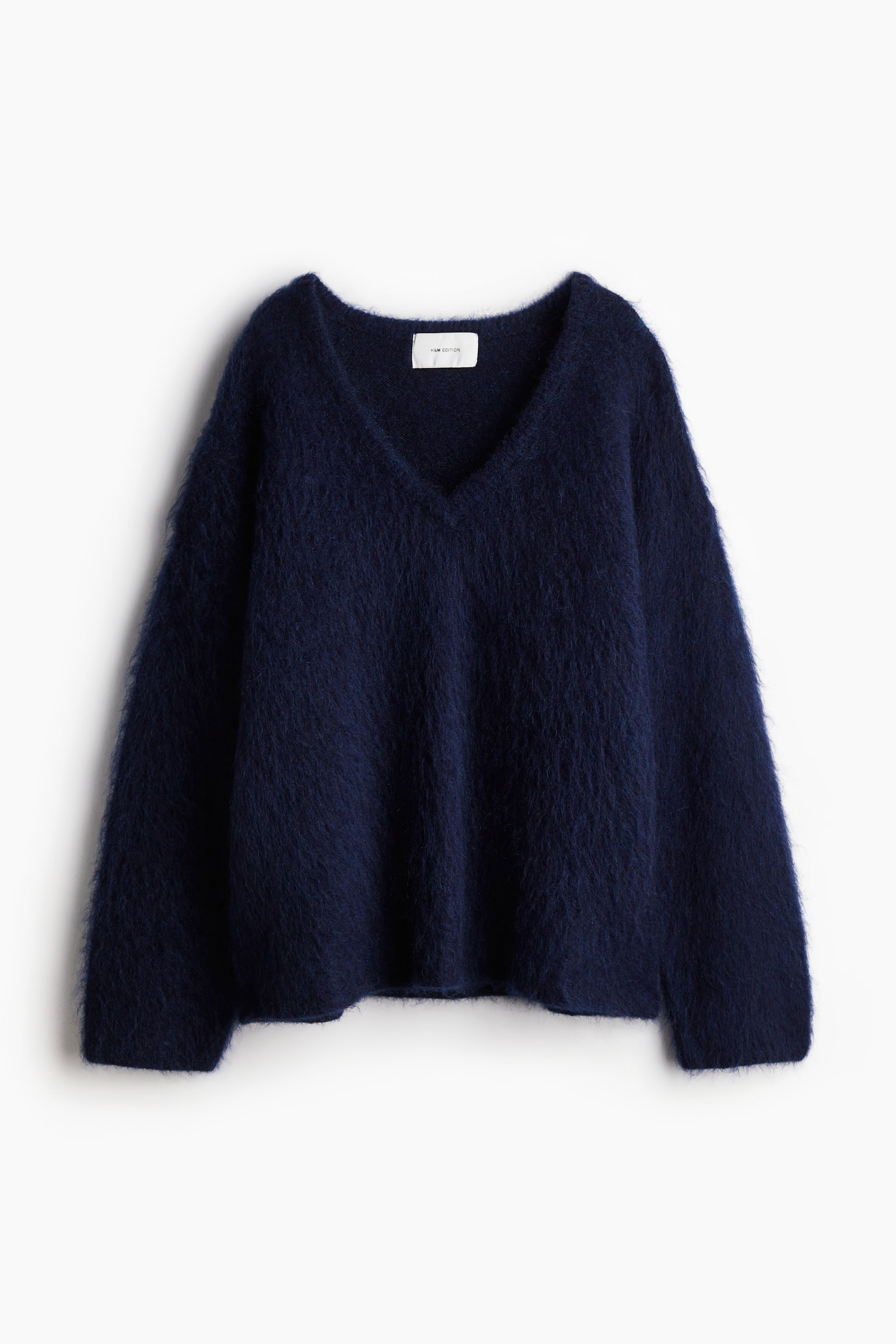 Oversized mohair-blend jumper - Navy blue/Bright red/Dark beige/White - 2