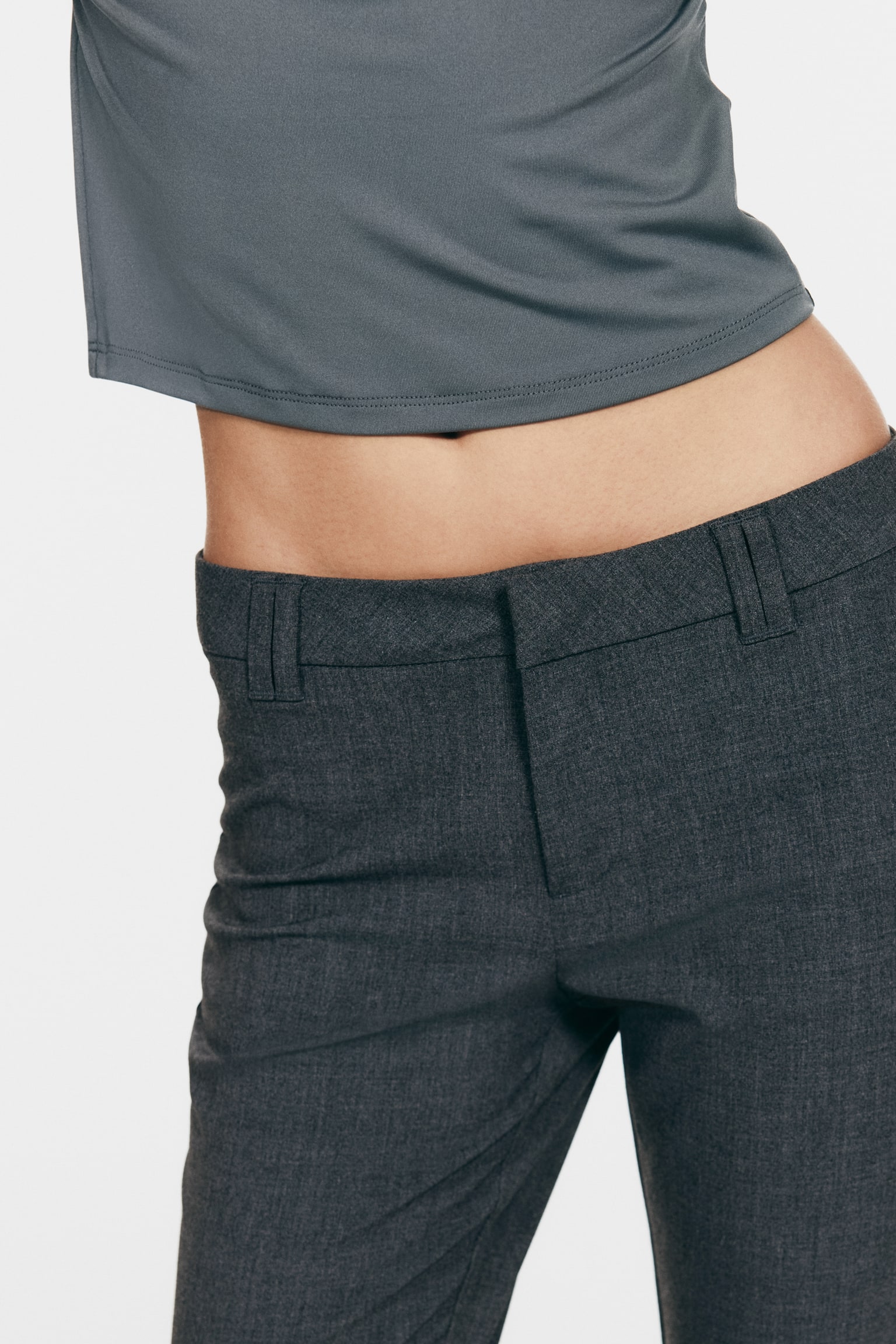 Elegantné zvonové nohavice - Tmavosivá/Čierna/Sivá - 3